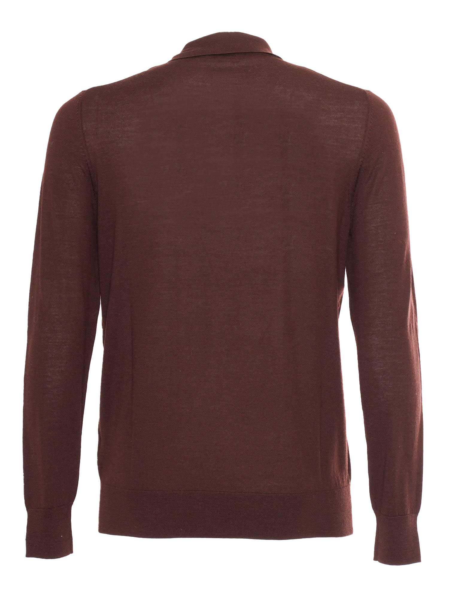 Shop Ballantyne Polo Neck Pullover In Brown