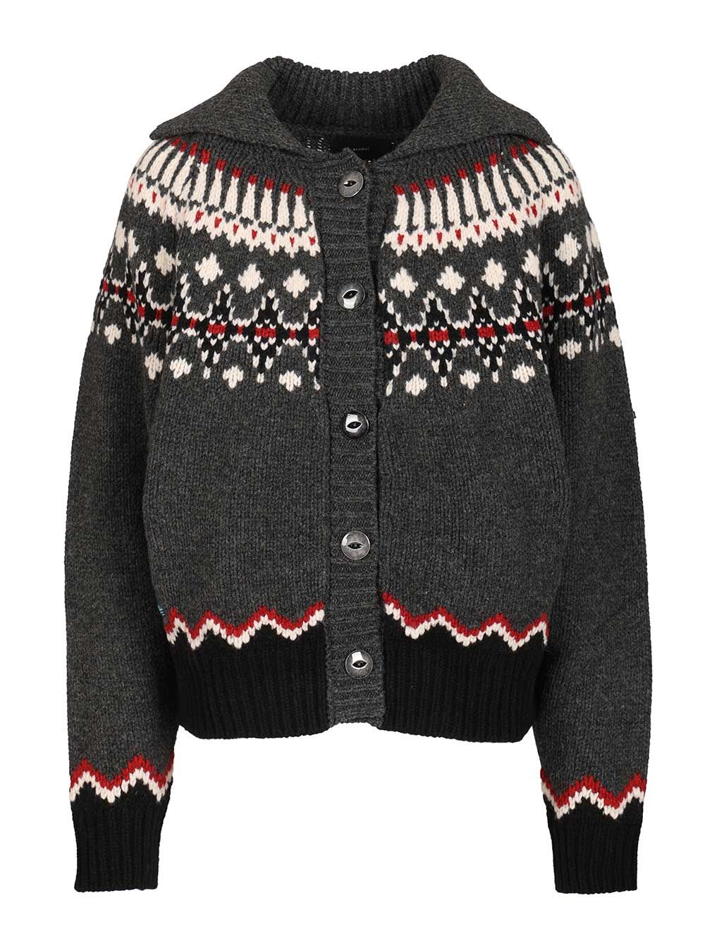 Alanui Sweet Winter Cardigan In Gray