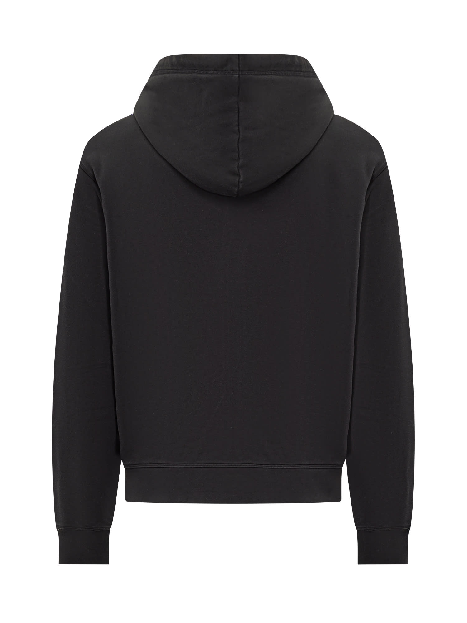 Dsquared2 Black Sweatshirt With Hood And Zip And Logo Detail On The Front In Cotton Man In Black