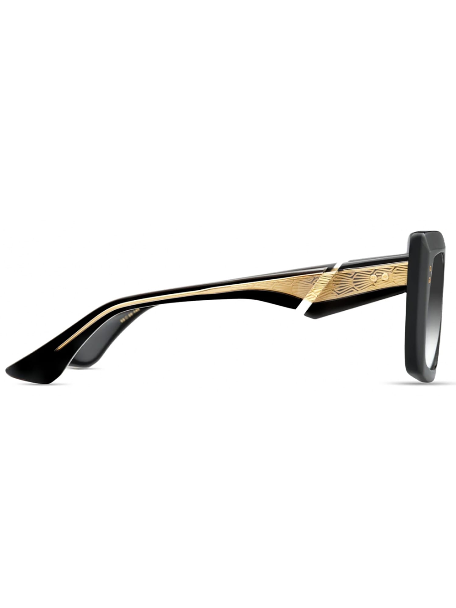 Shop Dita Dts437/a/01 Mahine Sunglasses In Black Yellow Gold