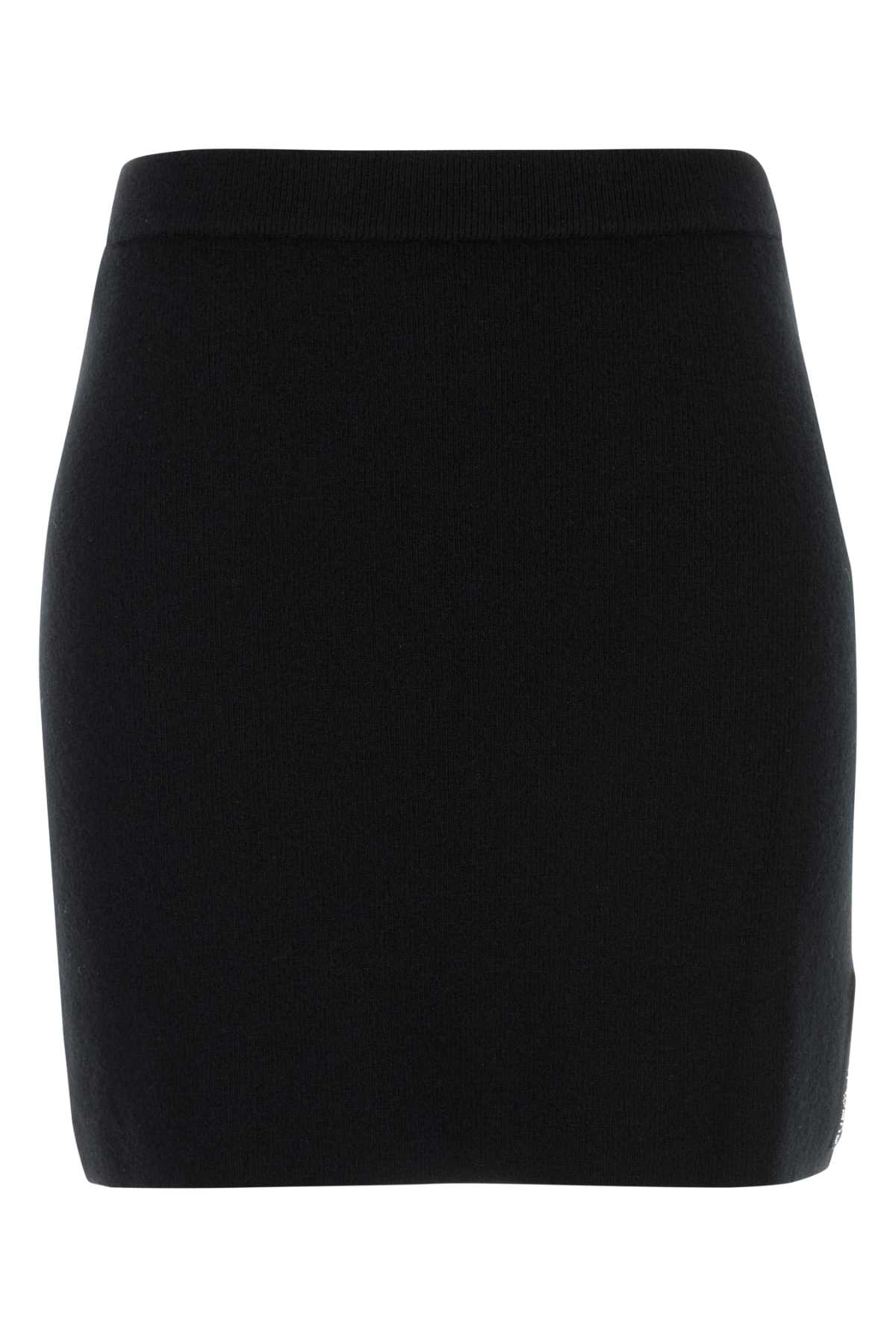 Alexander Wang T T By Alexander Wang Black Wool Blend Mini Skirt In Black