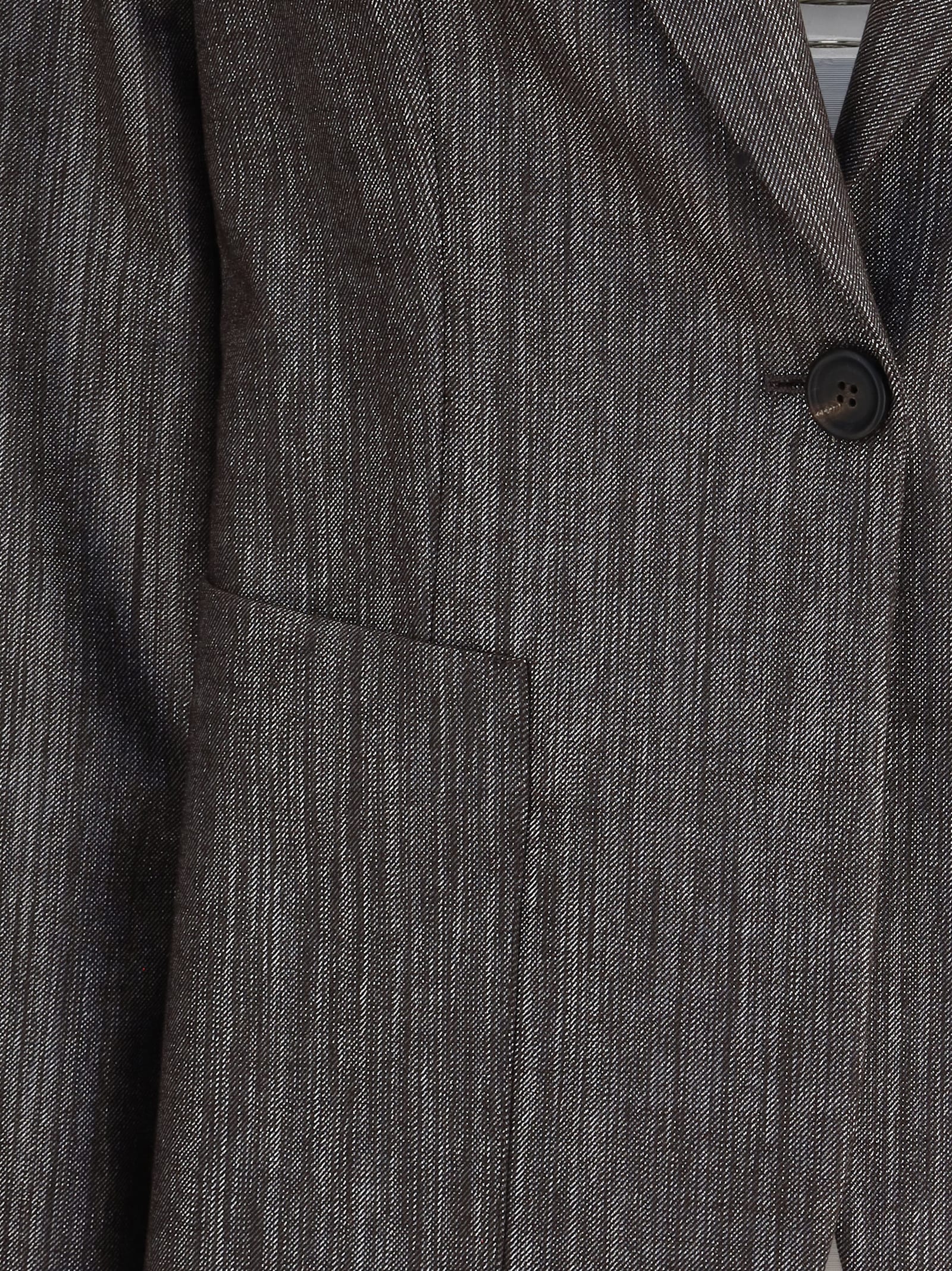Brunello Cucinelli Lurex Fabric Blazer In Gray