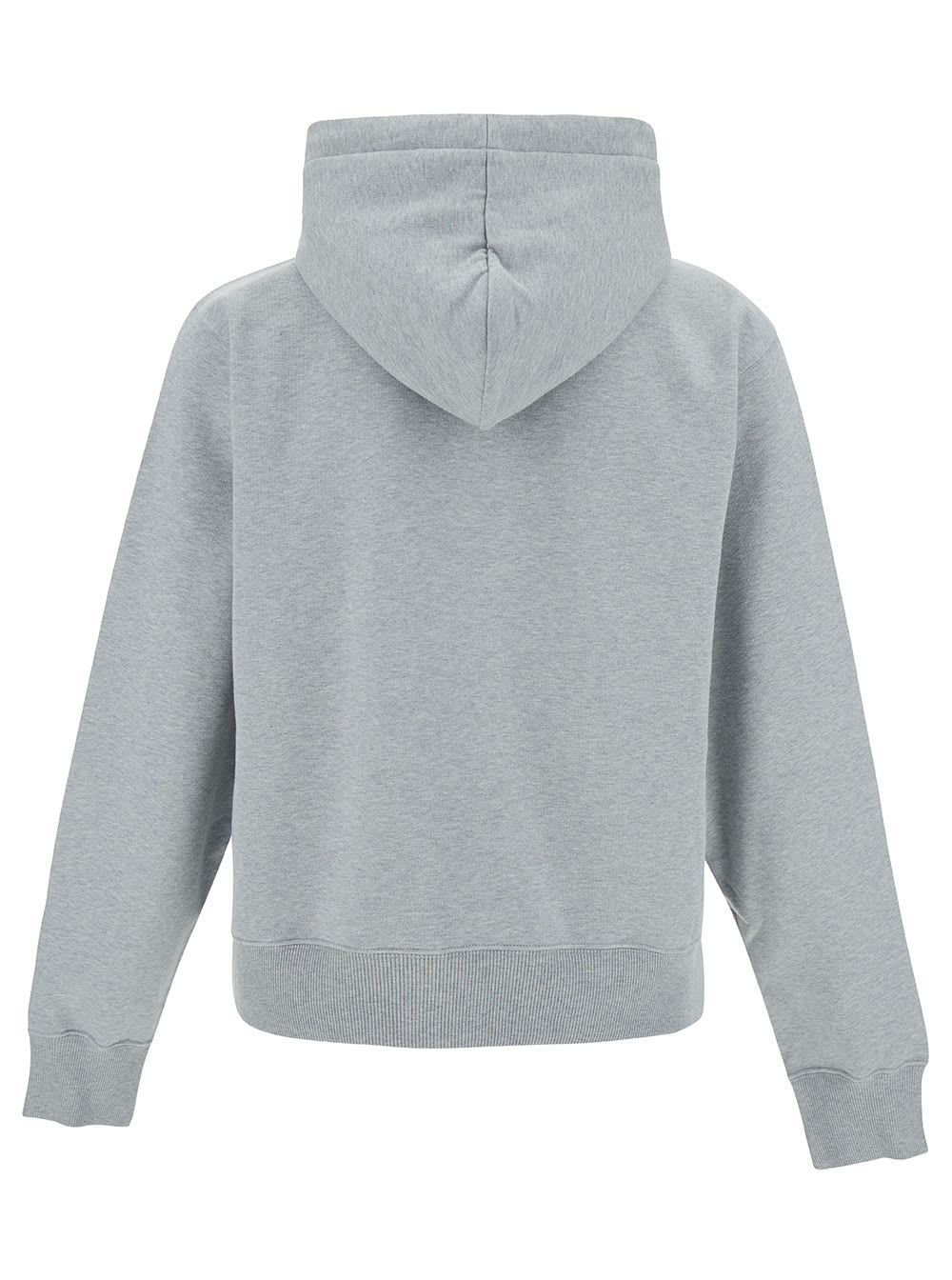 Shop Saint Laurent Grey Hoodie With Cassandre Embroidery In Cotton Man
