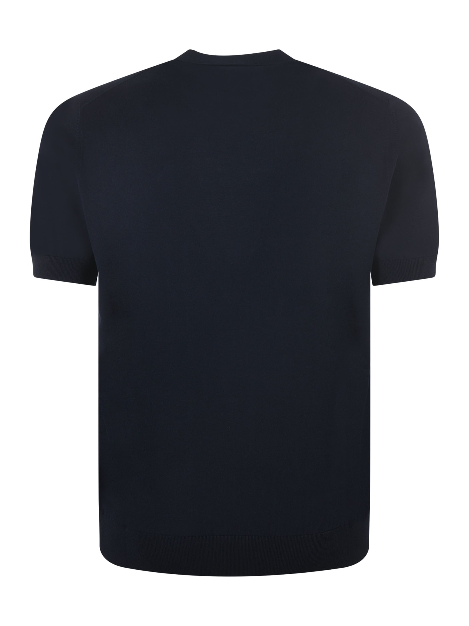 Shop Paolo Pecora T-shirt  In Filo Di Cotone Disponibile Store Scafati In Blu Scuro
