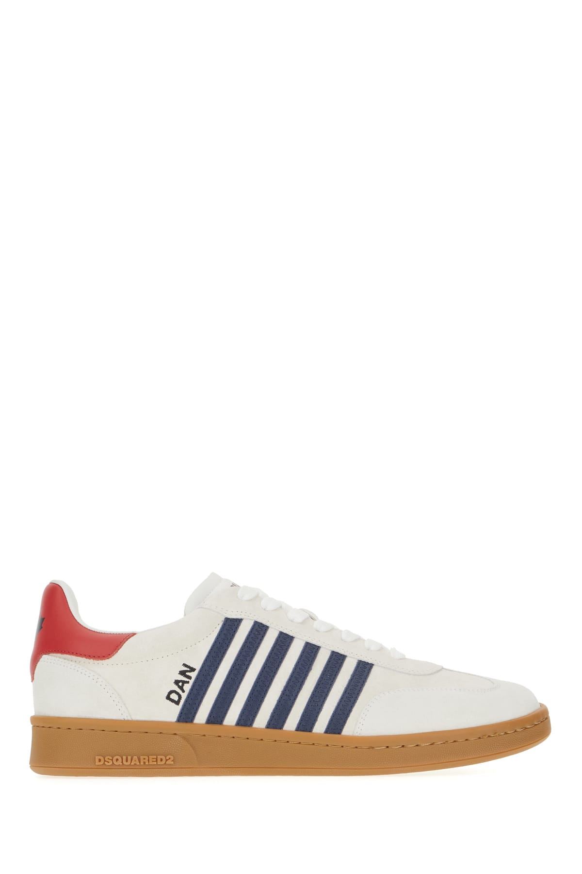 Dsquared2 Multicolor Leather Boxer Sneakers In White Blue Red