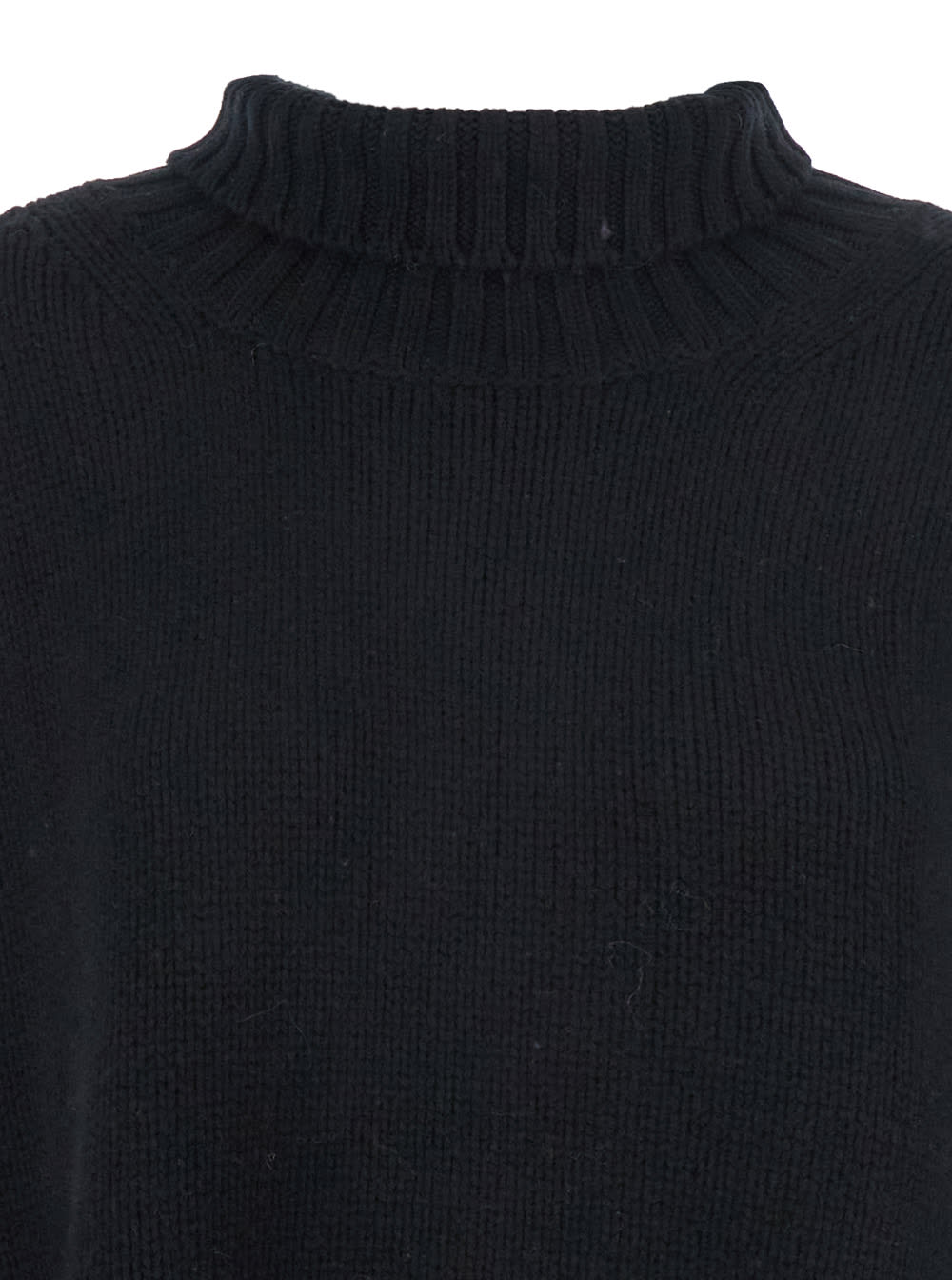 Goat Girlfriend Black Turtleneck Sweater With Ribbed Trims In Cashmere Woman In Black
