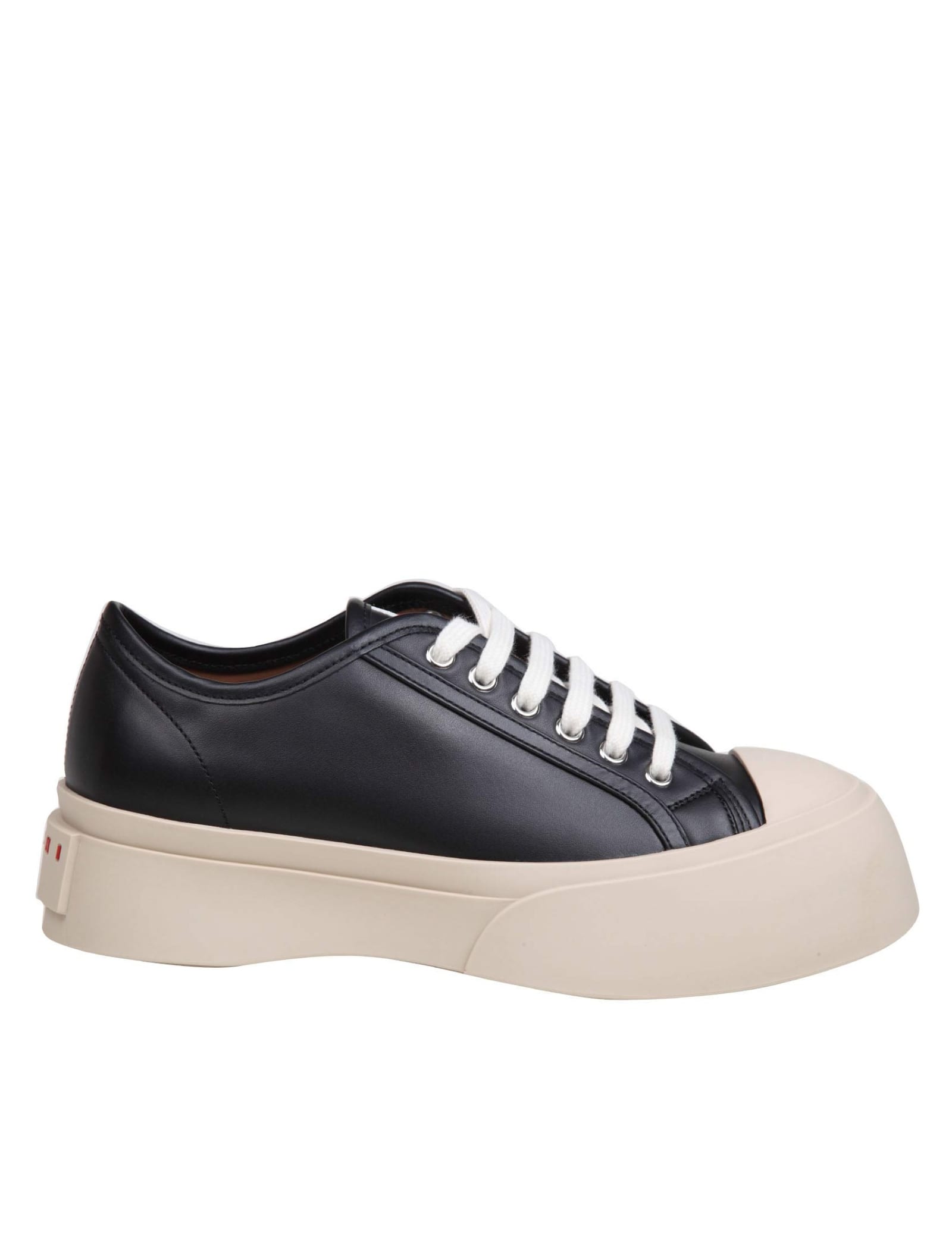 Shop Marni Pablo Sneakers In Black Nappa With Logo