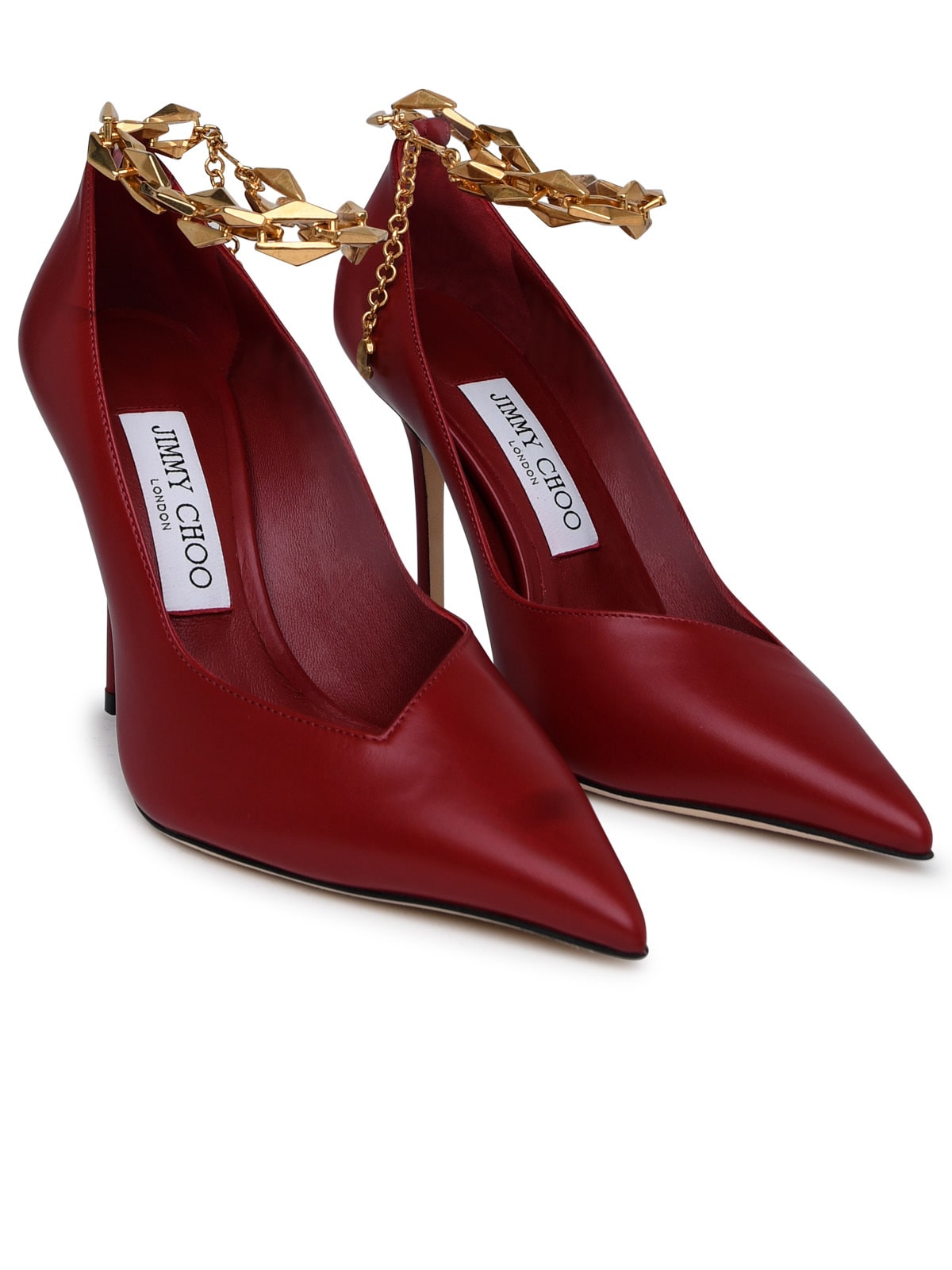 Shop Jimmy Choo Diamond Pumps In Red Leather