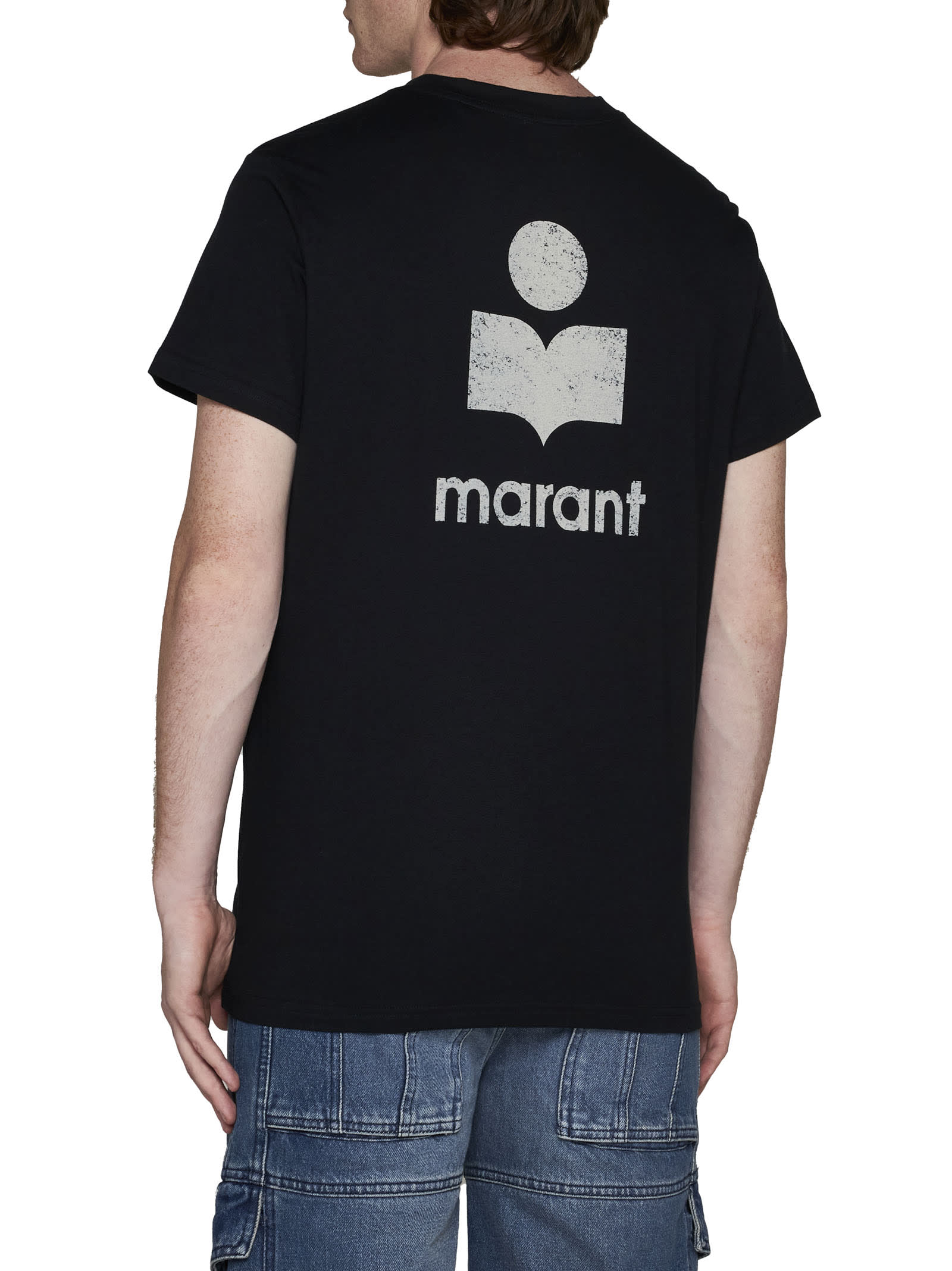 Shop Isabel Marant T-shirt In Black/ecru