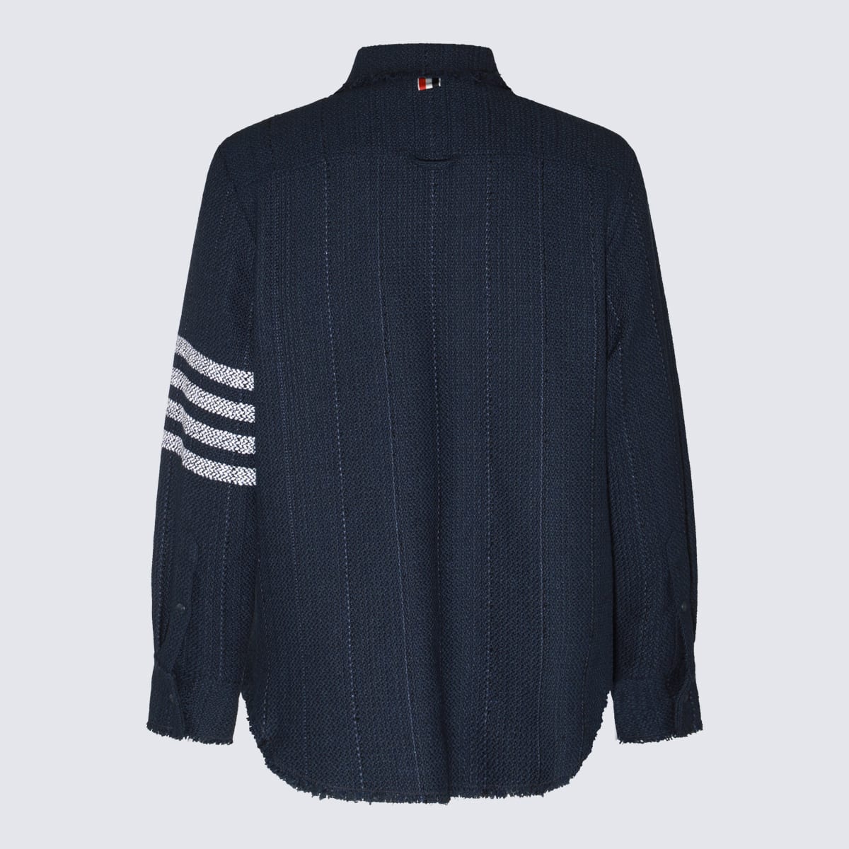 Shop Thom Browne Navy Blue Shirt