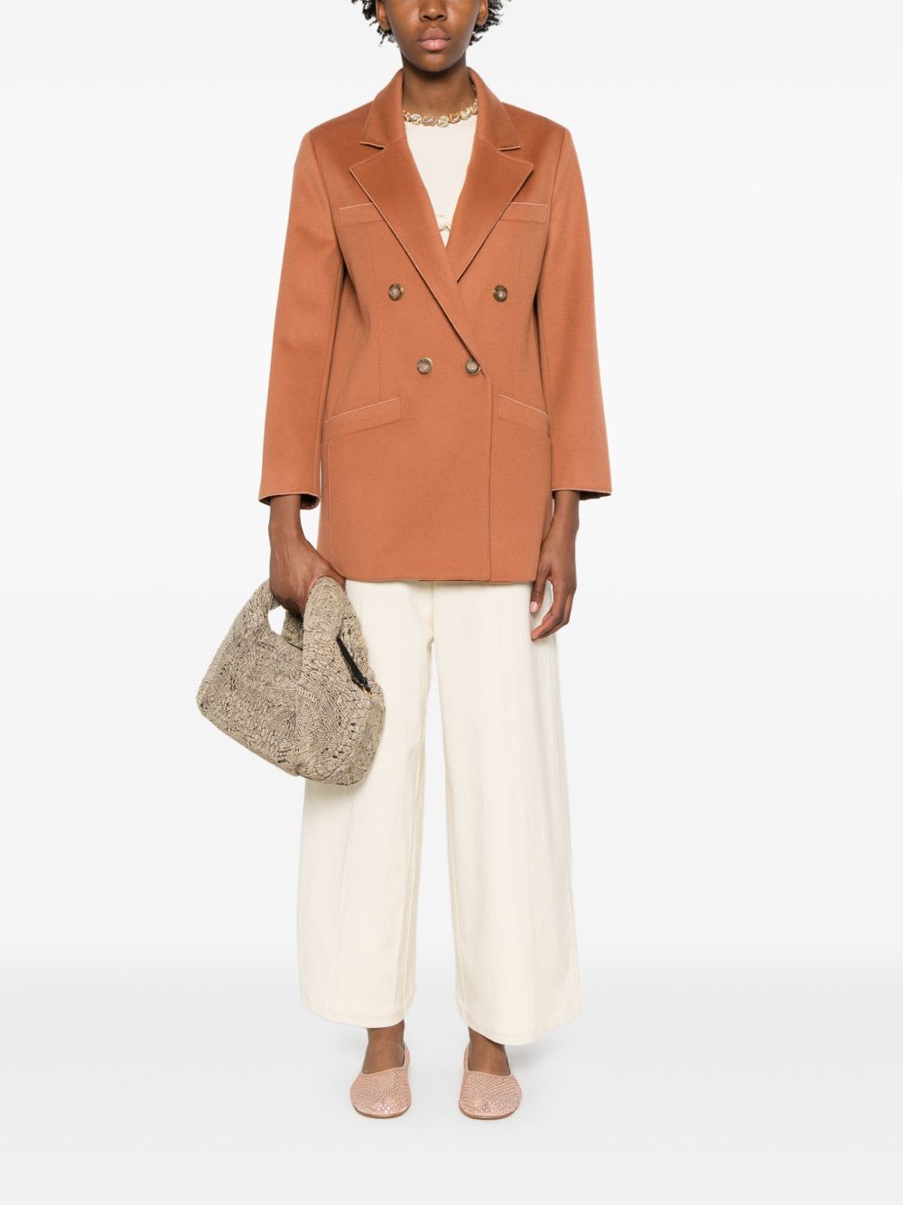 Forte Forte Women Cotton High-waisted Trousers In Sand