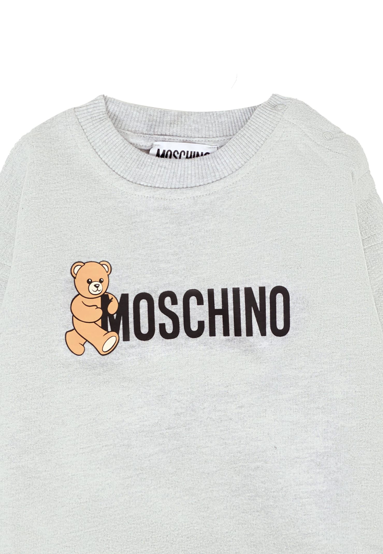 Moschino Gray Sweatshirt For Babykids With Logo In Gray
