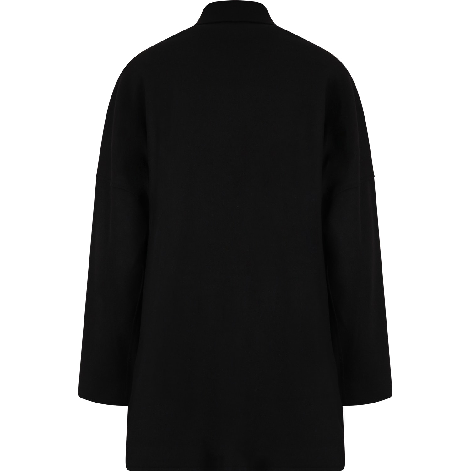 Shop Mm6 Maison Margiela Black Coat For Girl With Logo In M6900
