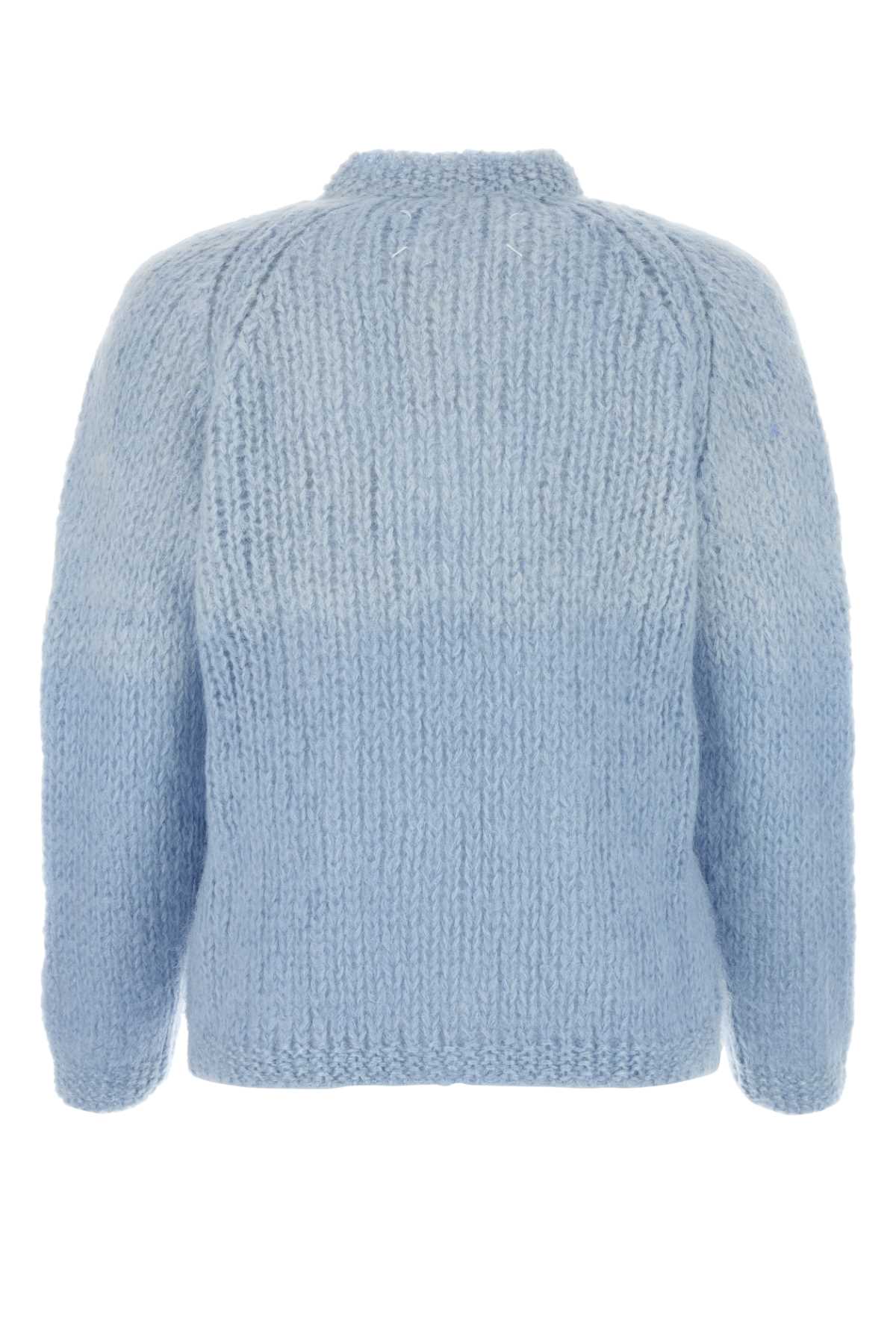 Maison Margiela Light Blue Mohair Blend Cardigan In Babyblue