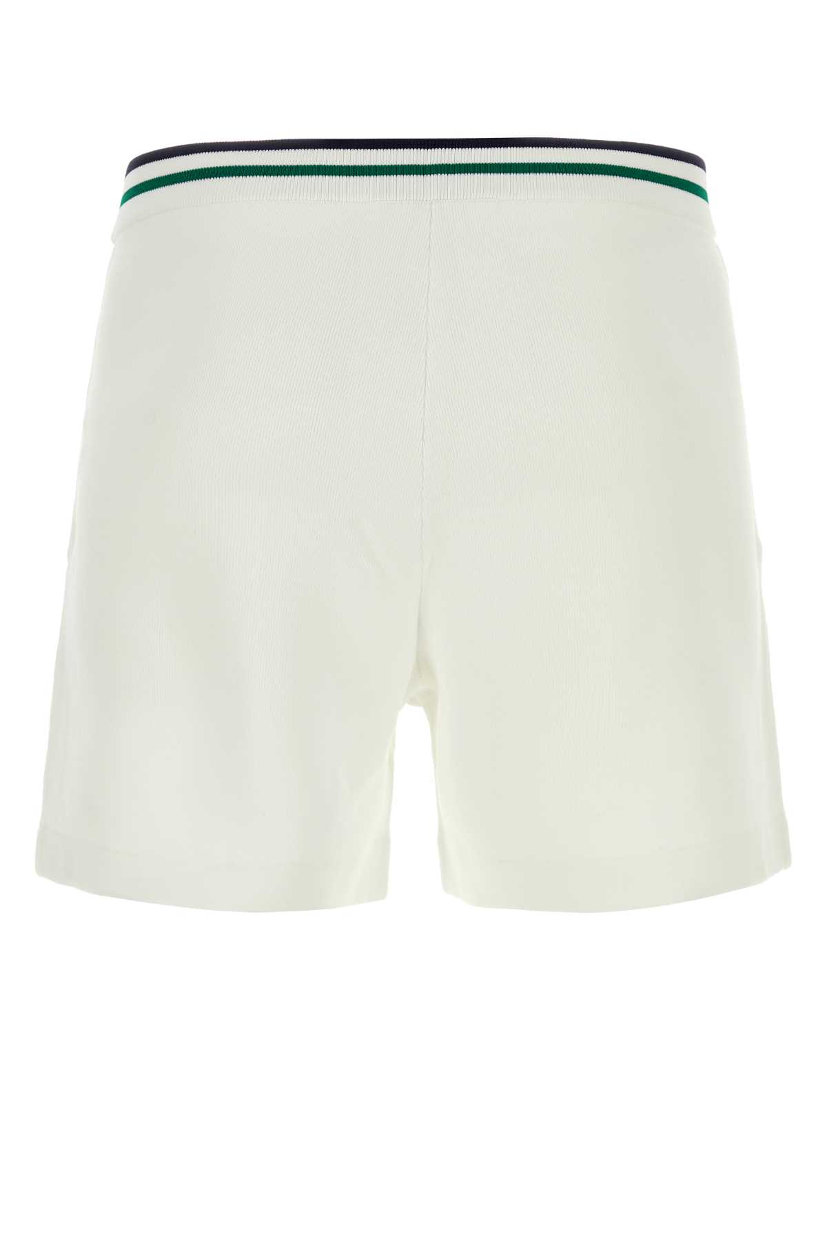 Shop Casablanca White Viscose Blend Bermuda Shorts