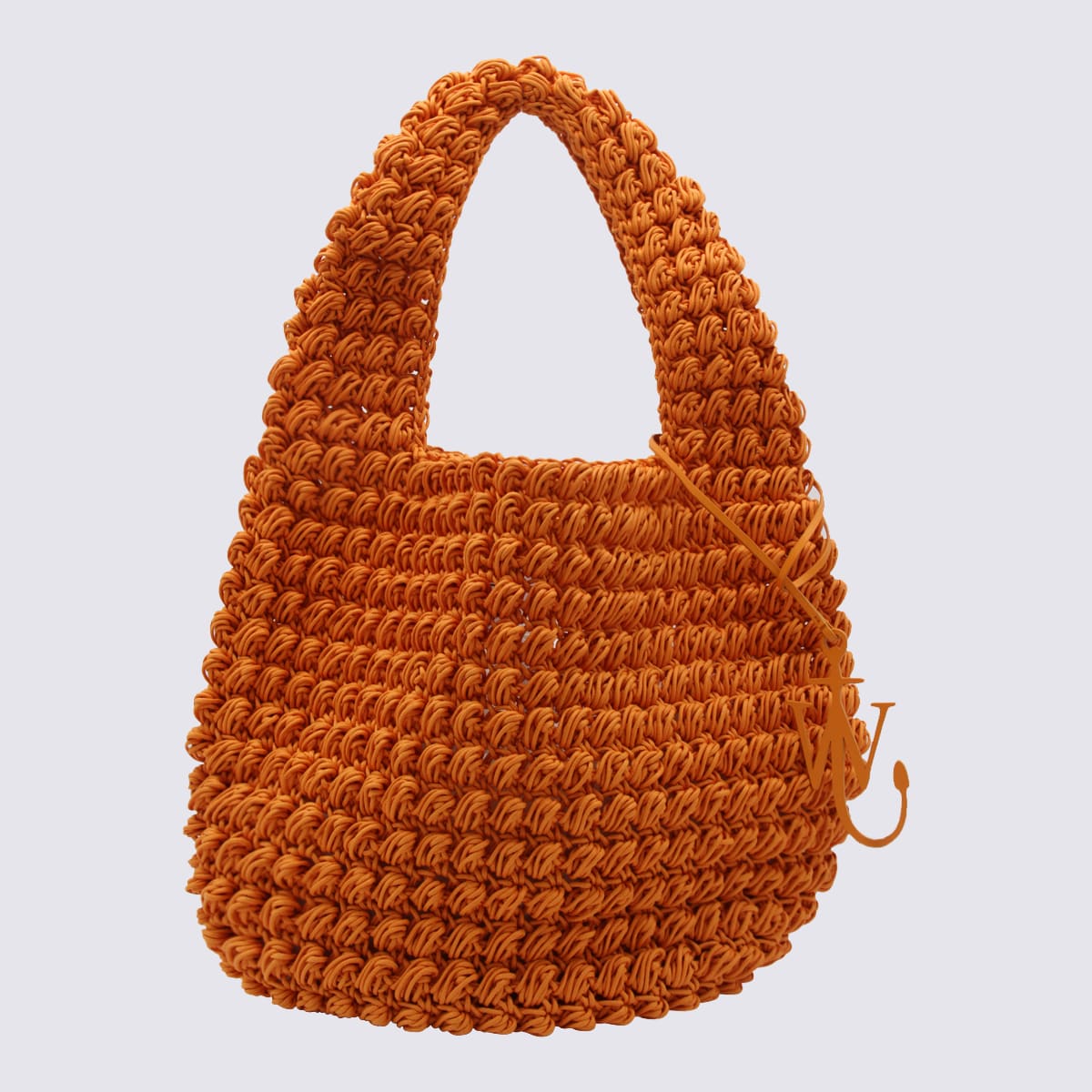 Shop Jw Anderson Orange Cotton Popcorn Basket Tote Bag