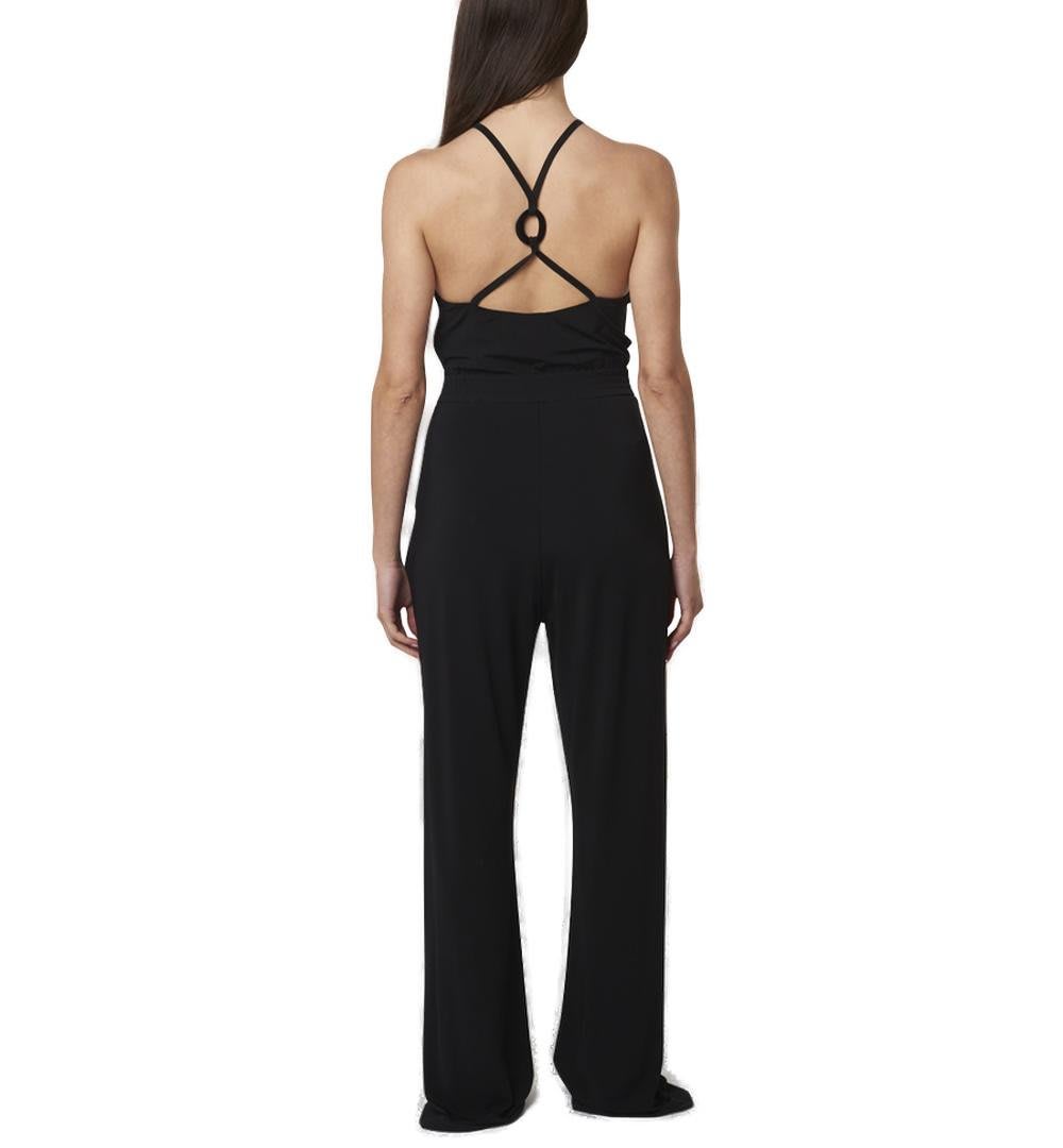 Shop Max Mara Straight Leg Sleeveless Jumpsuit In Black