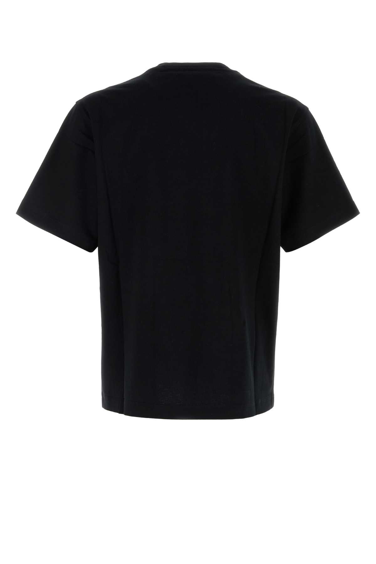 Shop Burberry Black Cotton T-shirt In Coal