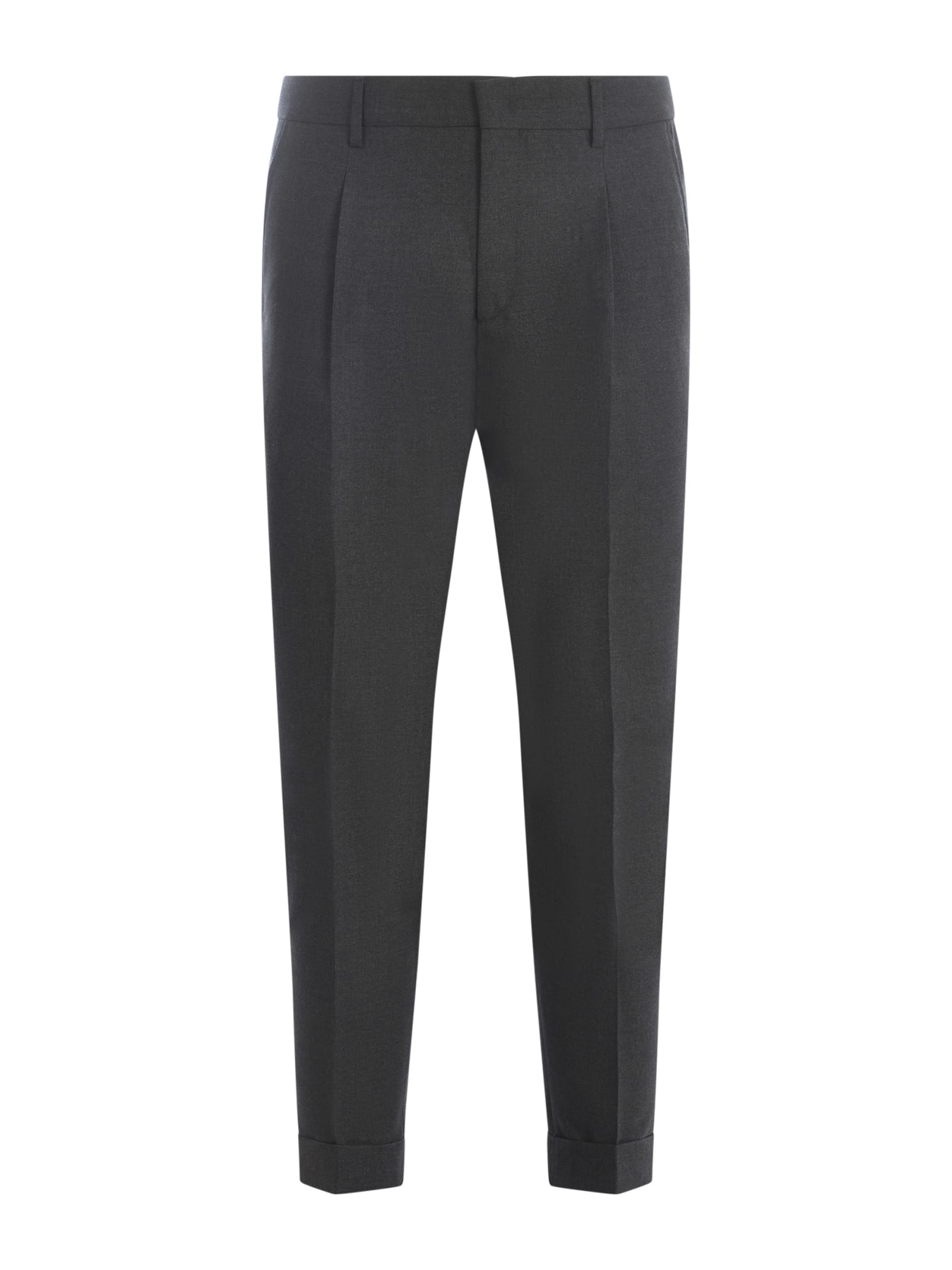 Be Able Trousers  In Virgin Wool In Grigio Antracite
