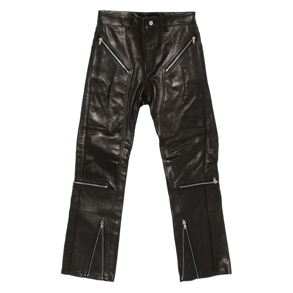 Rick Owens Leather Pant In Black