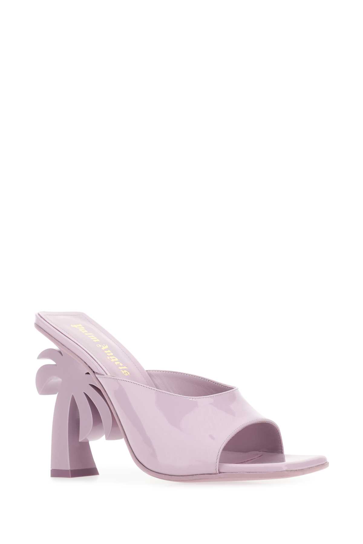 Palm Angels Lilac Leather Palm Beach Mules In Pinknocolor
