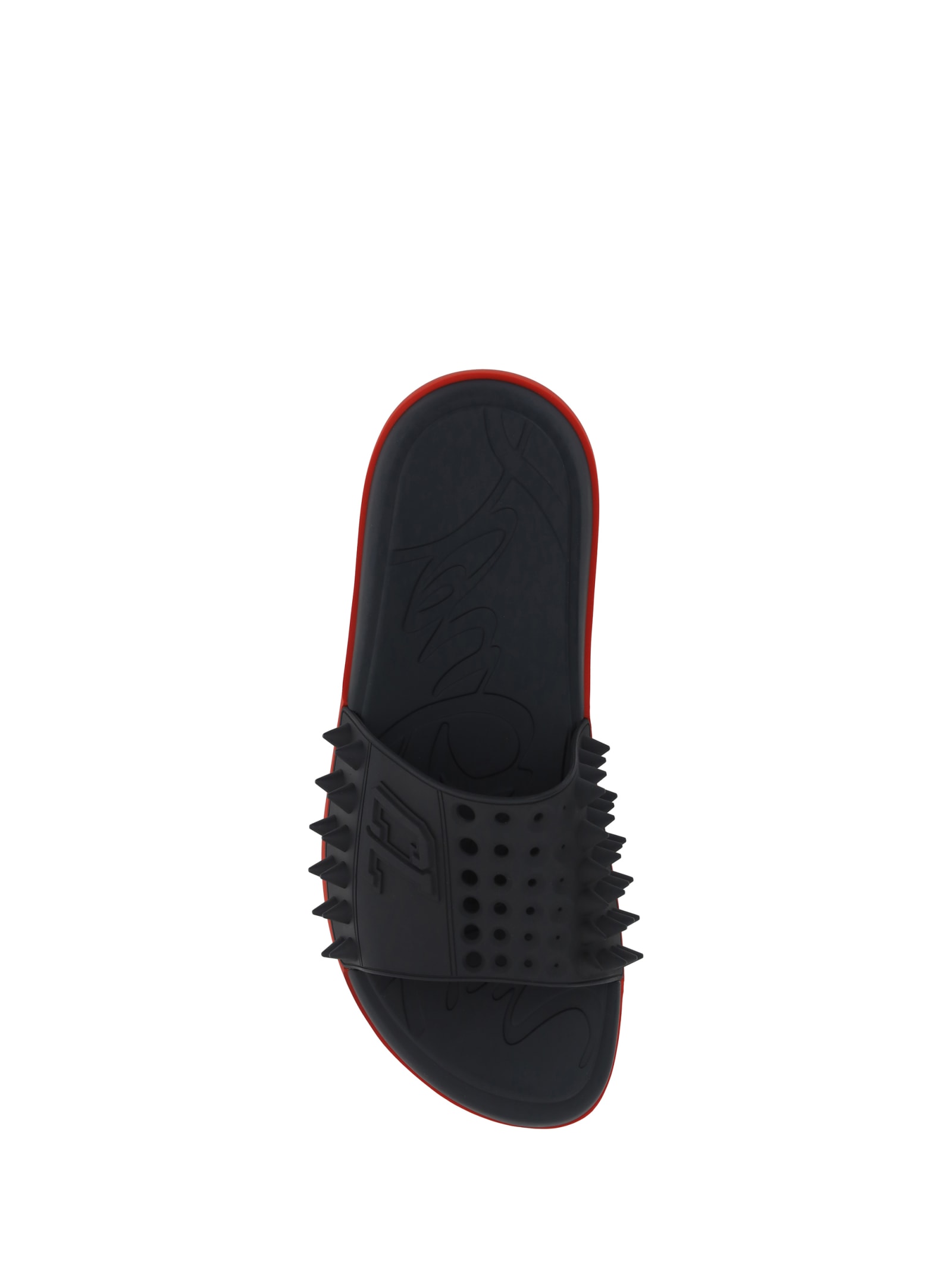Christian Louboutin Louboutin Men Take It Easy Flat Rubber In Black