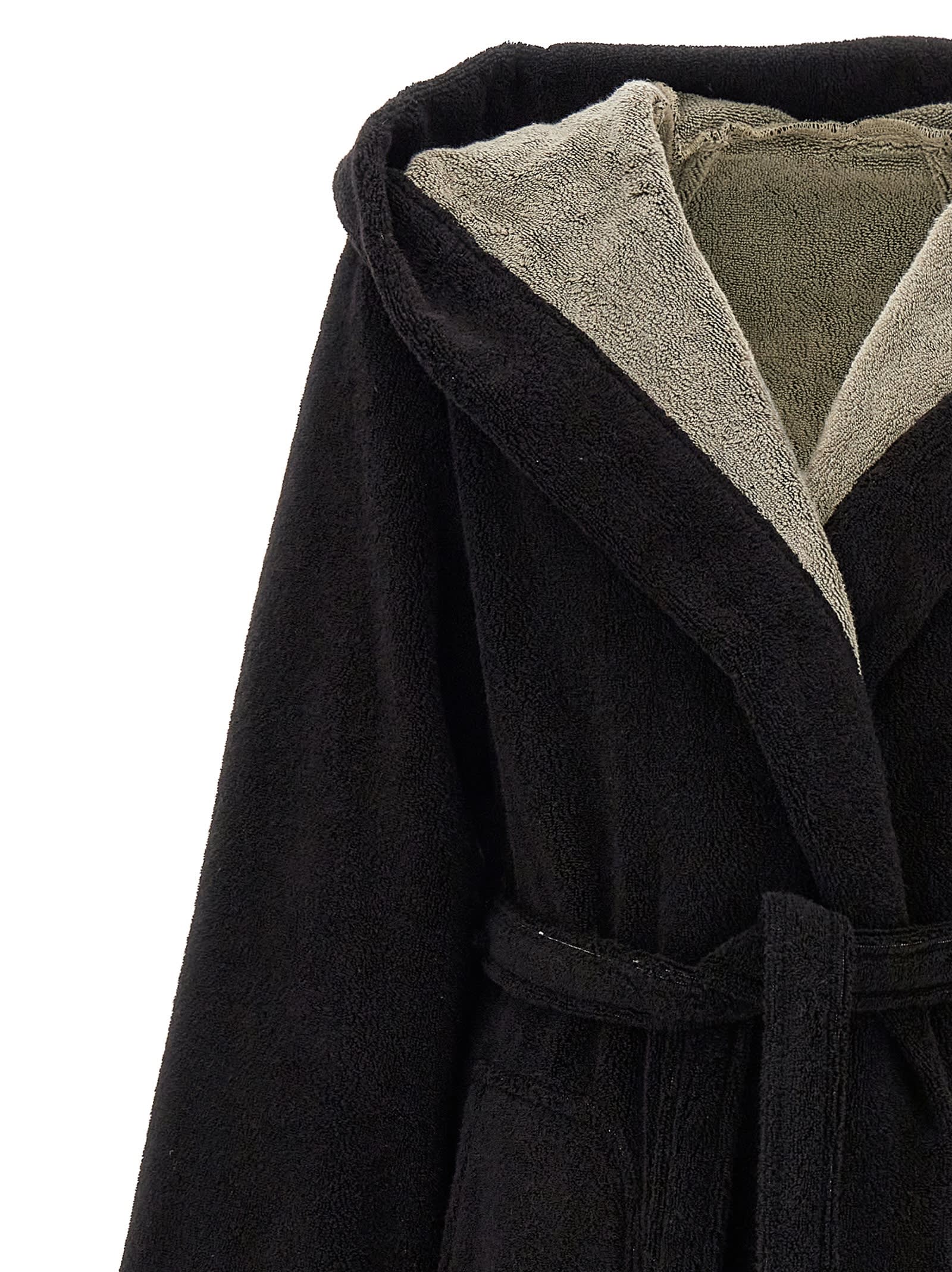 Rick Owens Beach Robe Bathrobe In Black