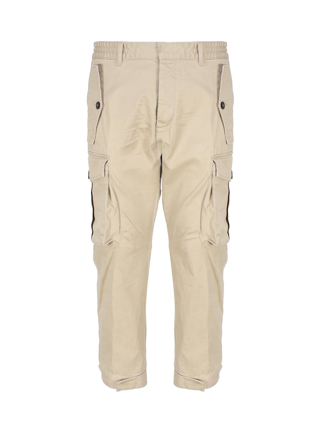 Dsquared2 Drop-crotch Cropped Cargo Trousers In Beige