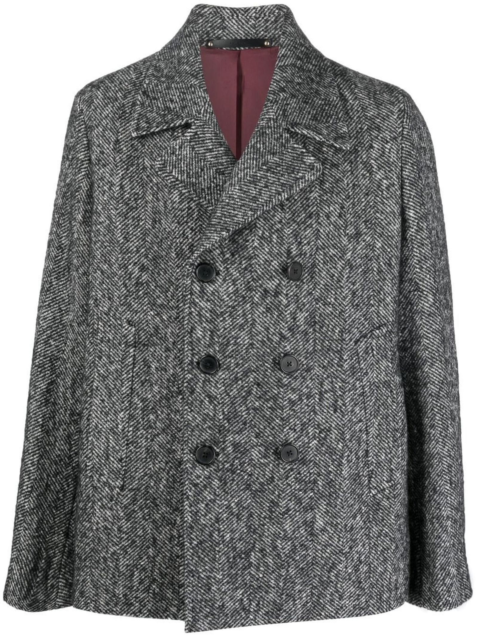 Paul Smith Grey Wool Blend Double-breasted Jacket
