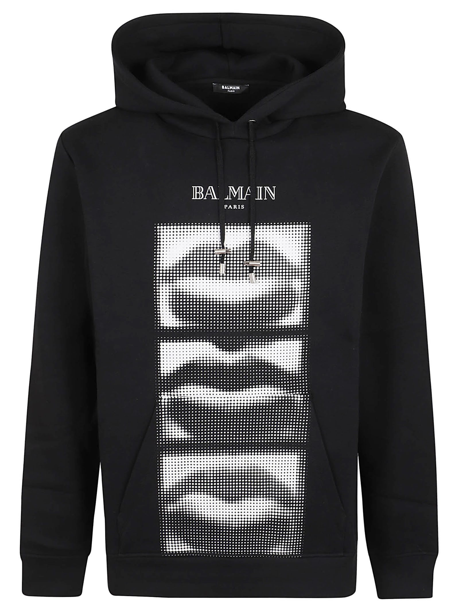 Shop Balmain Lips Print Hoodie In Eab Noir Blanc