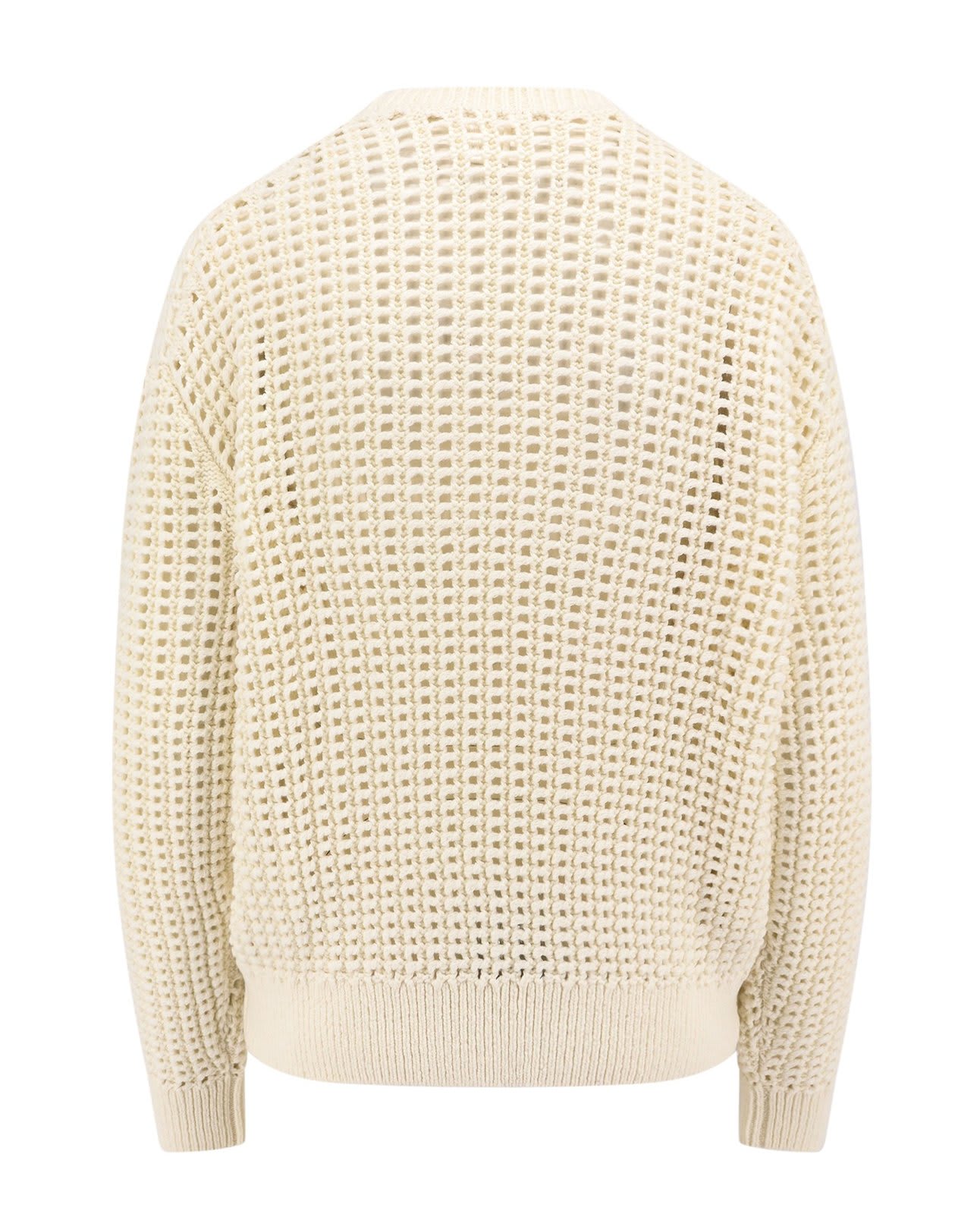 Shop Givenchy 4g Motif Crochet Knit Jumper In White