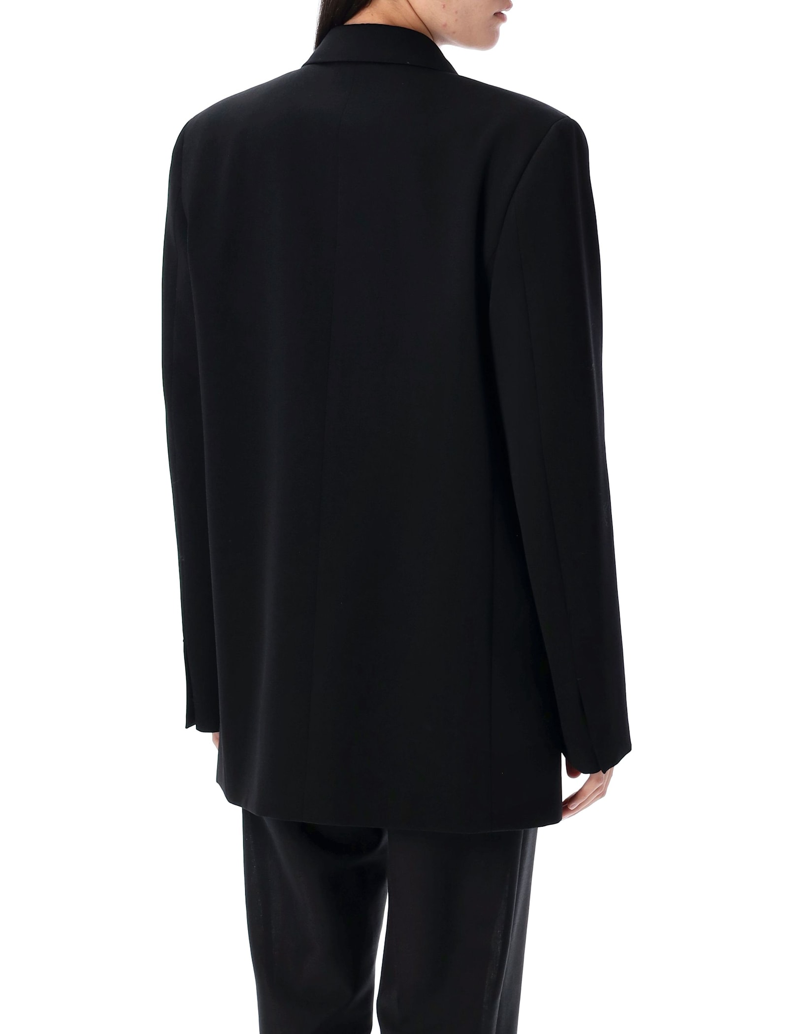 Jil Sander Compact Wool Grain De Poudre Blazer In Black