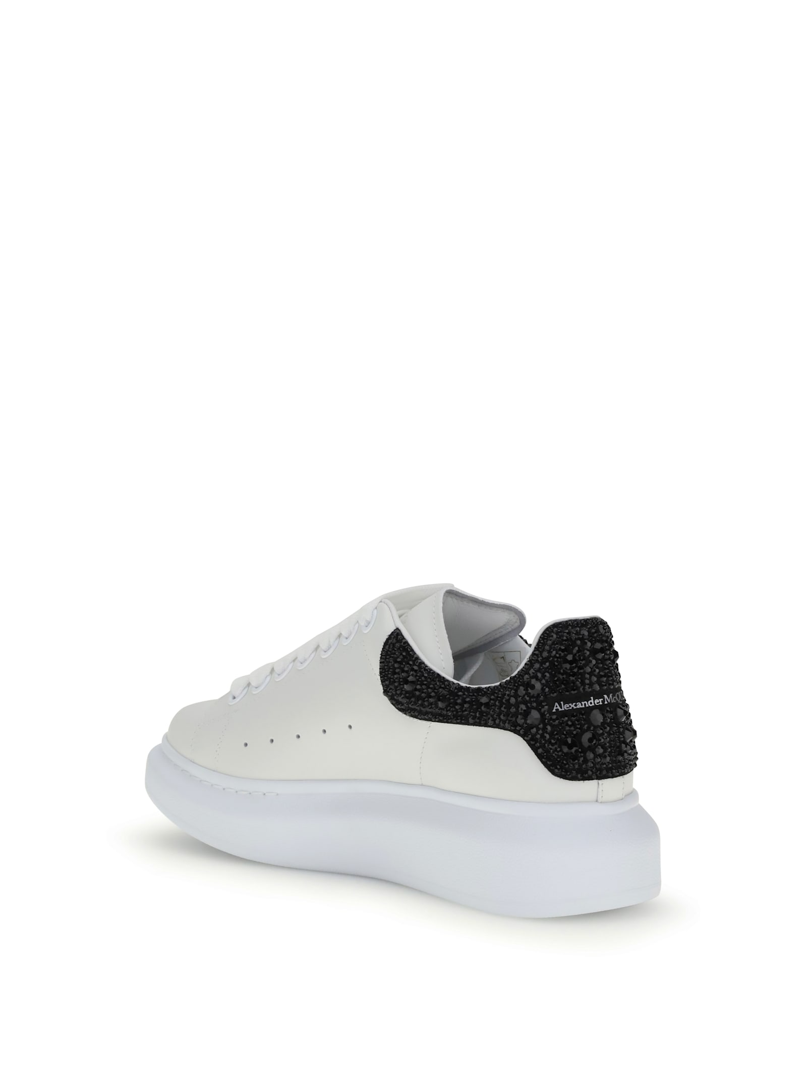 Alexander Mcqueen Crystal-embellished Leather Exaggerated-sole Sneakers In Multi