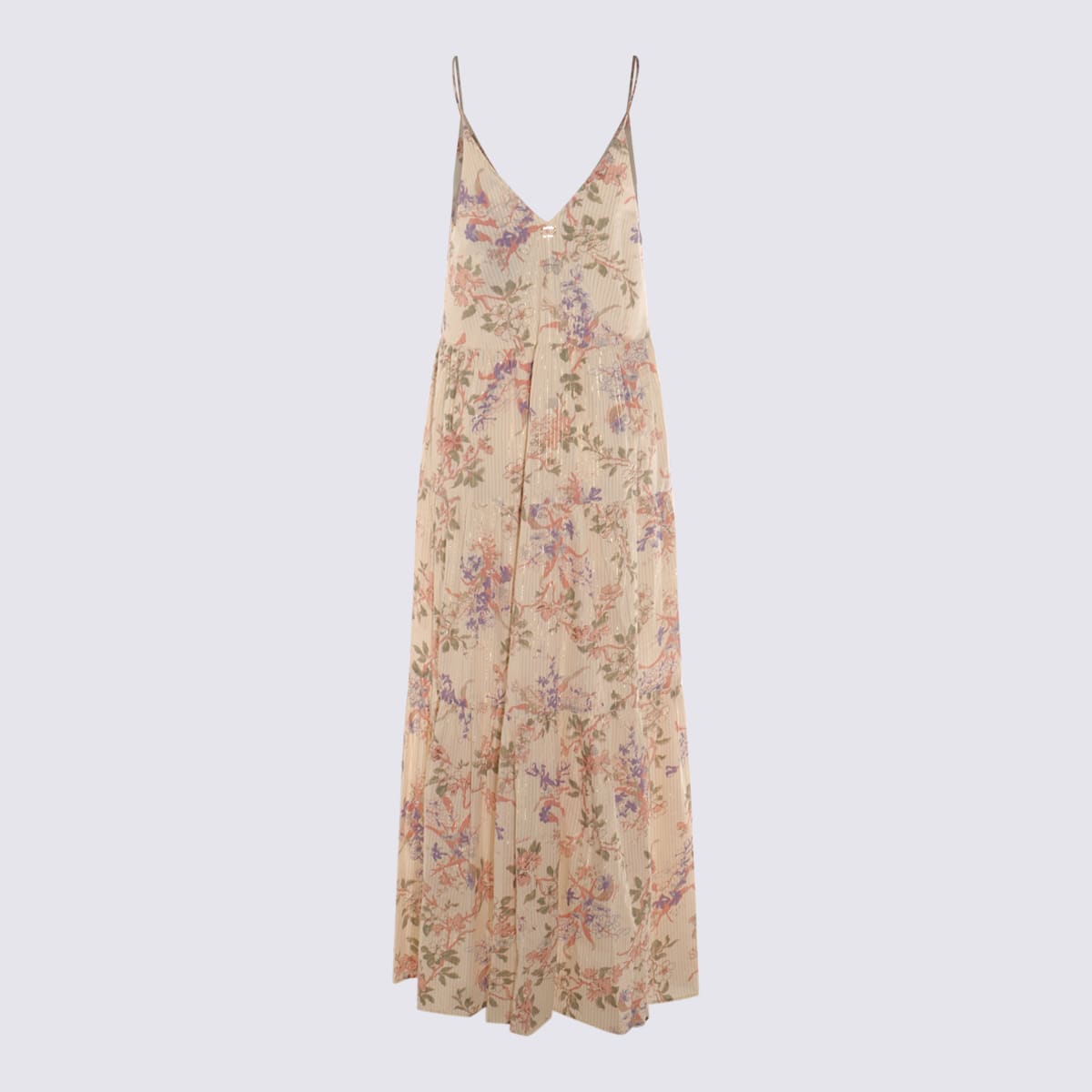 TWINSET MULTICOLOR COTTON MAXI DRESS