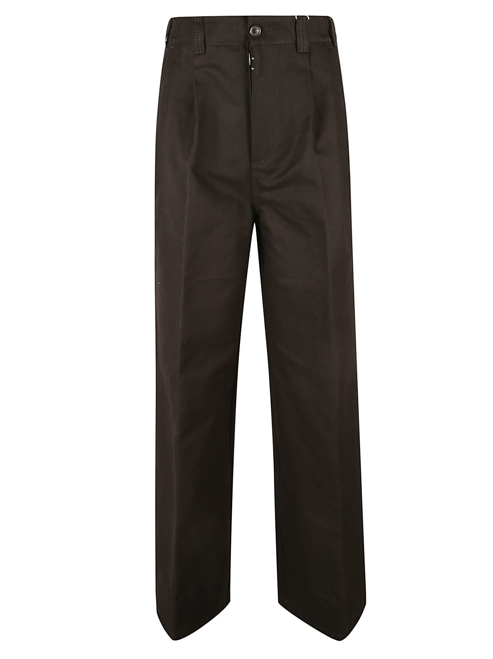 Maison Margiela Straight Buttoned Trousers In Black