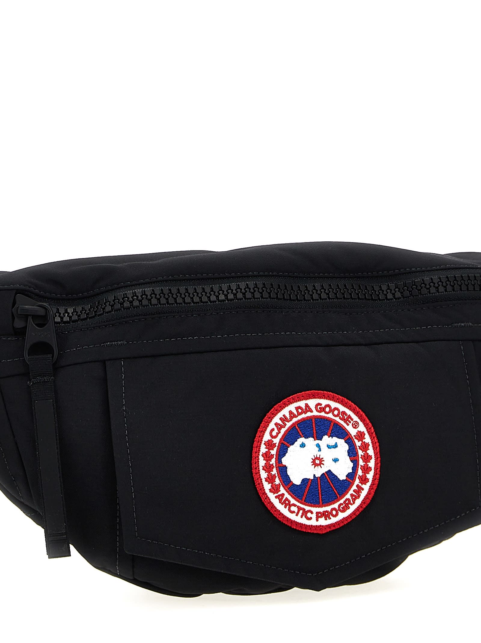 Shop Canada Goose Logo Patch Fanny Pack In Black