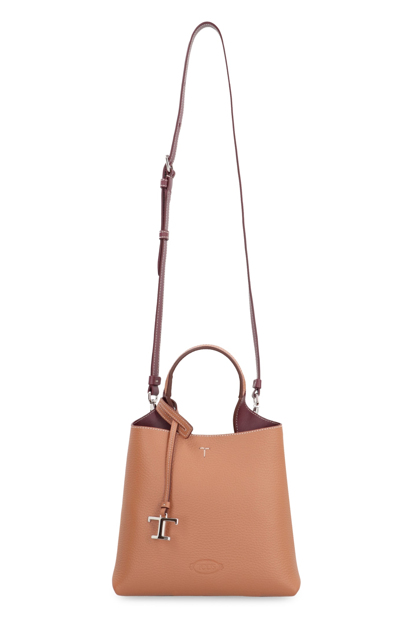 Shop Tod's Timeless Leather Handbag In Leather Brown