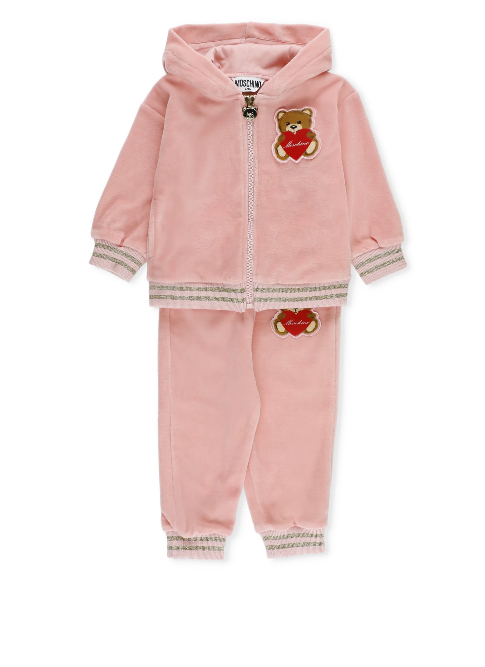 Moschino Babies' Teddy Two-piece Set In Pink