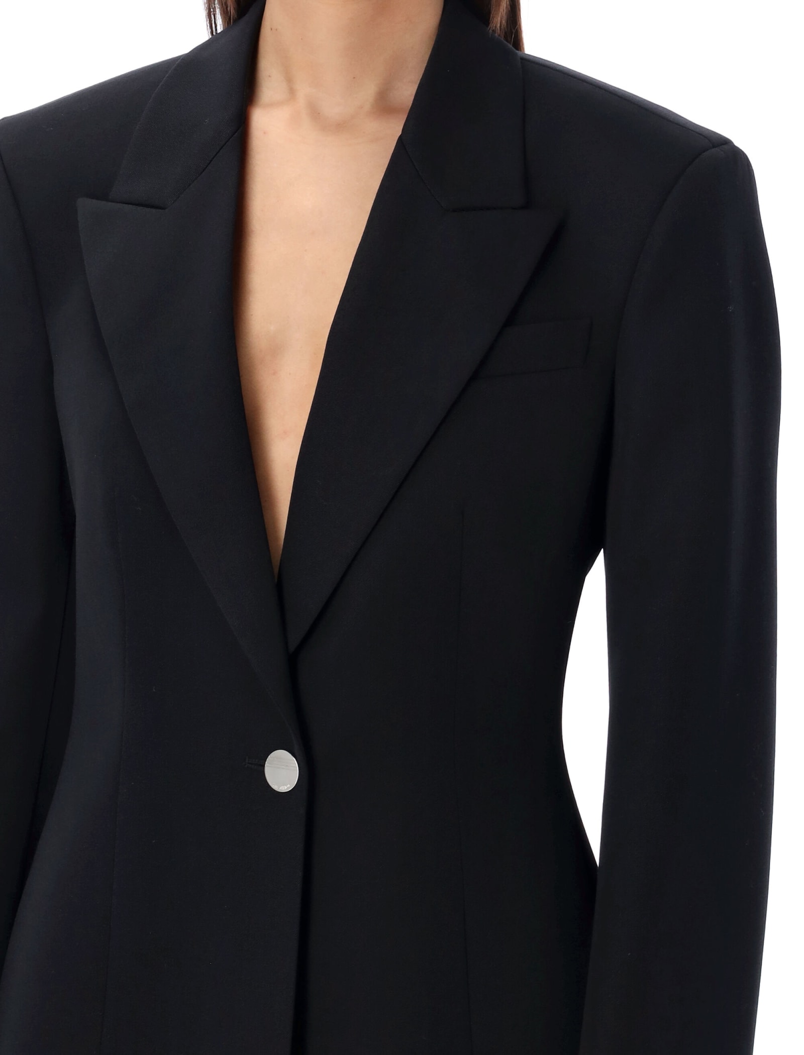 Attico Single-breasted Blazer In Black