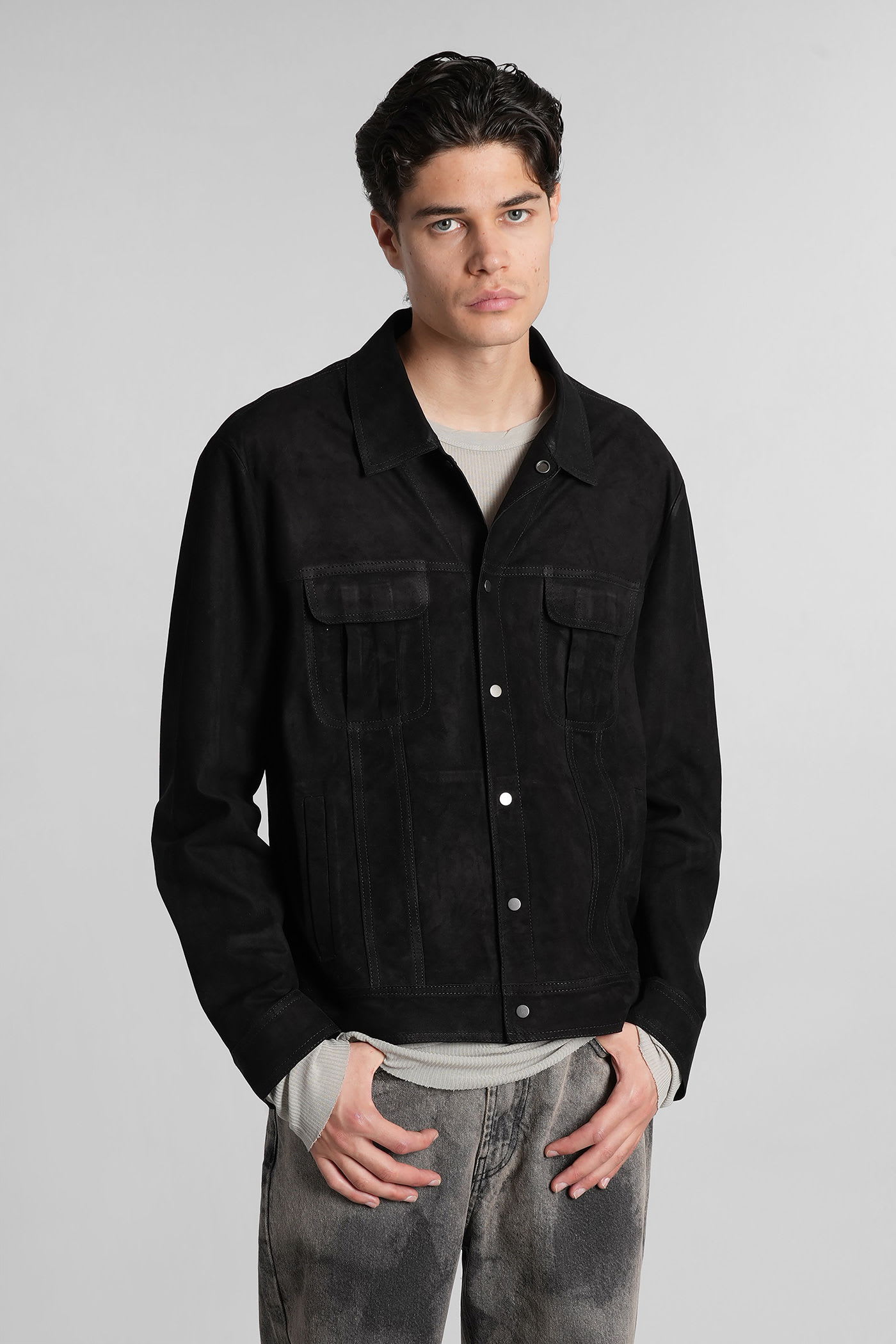 Leather Jacket In Black Leather