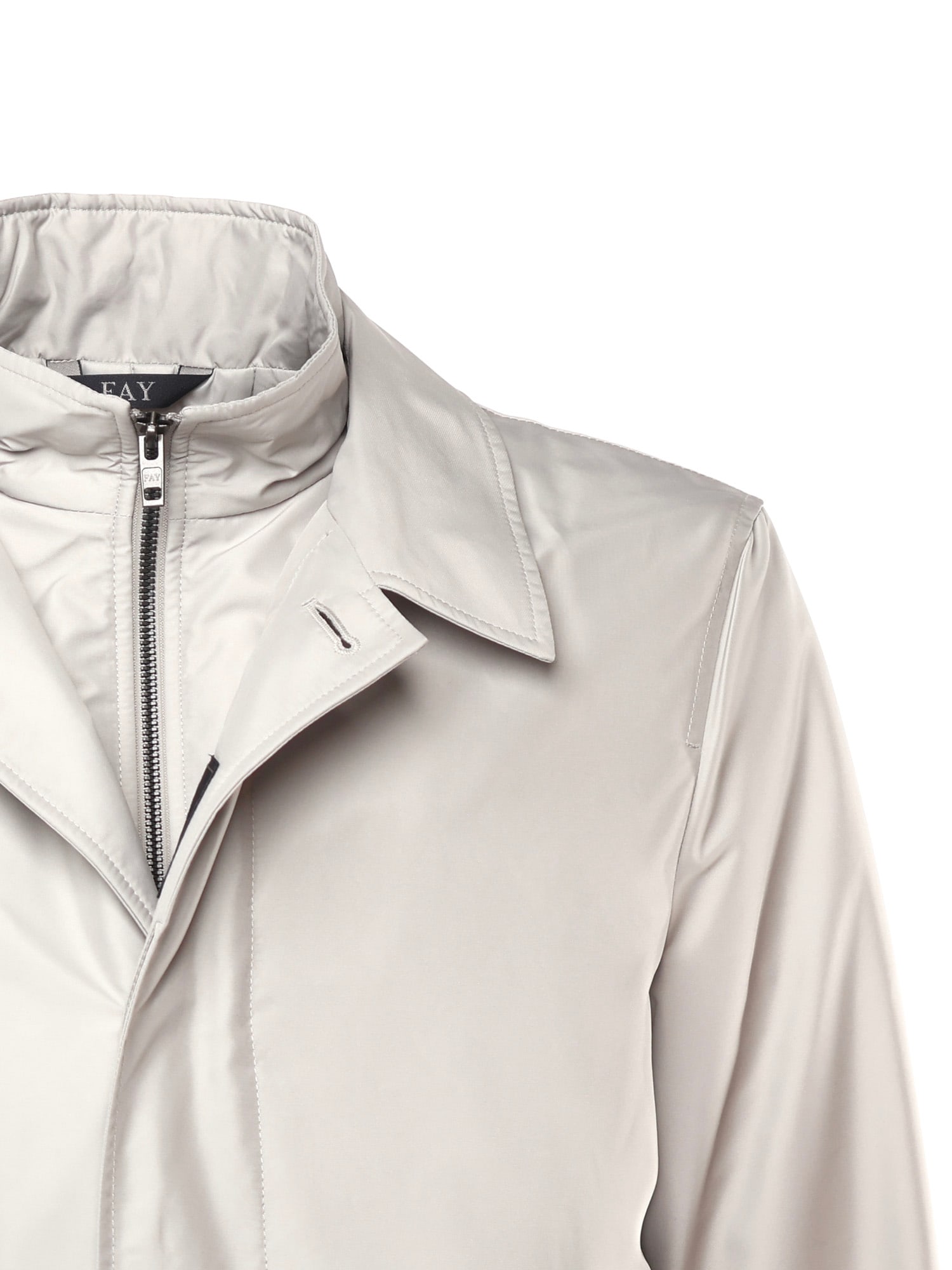 Fay Technical Poplin Morning Coat In Gray