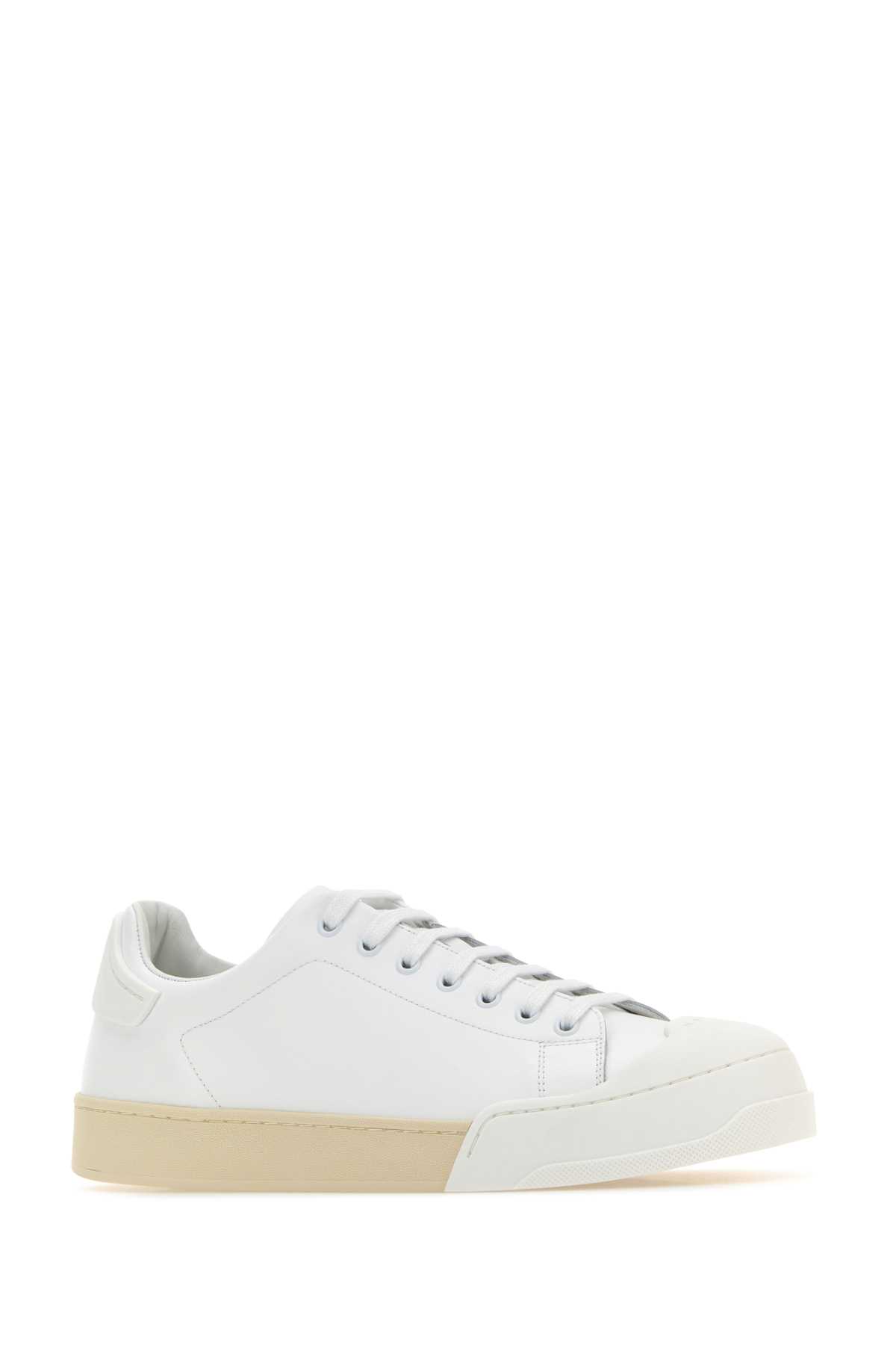 Marni White Leather Dada Sneakers In Lilywhitelilywhite