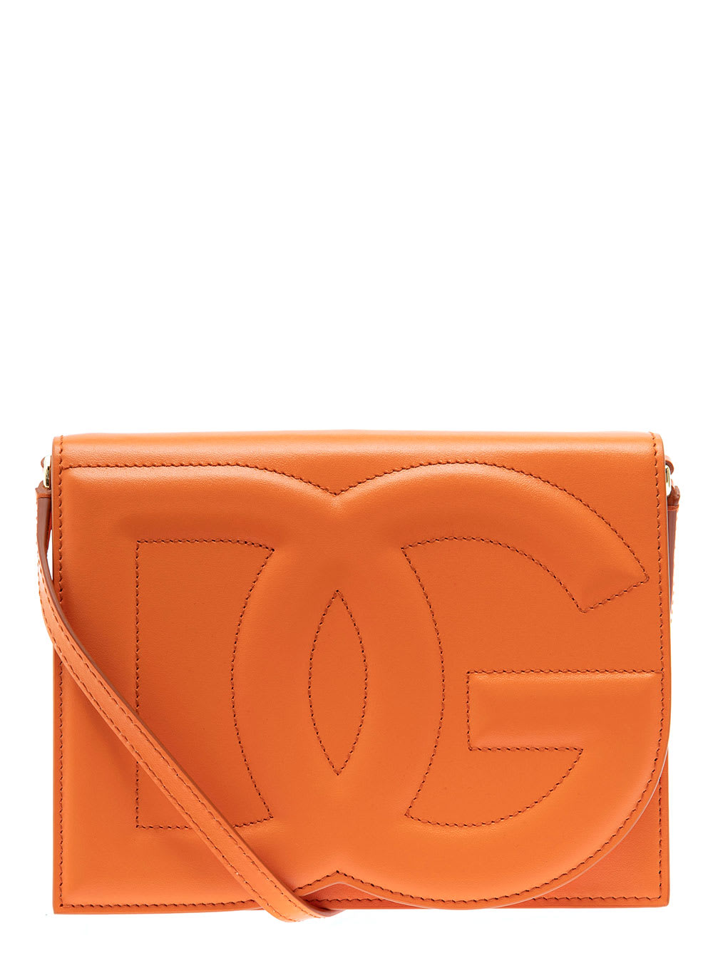 Dolce & Gabbana Orange Embossed Crossbody Bag Woman Dolce & gabbana