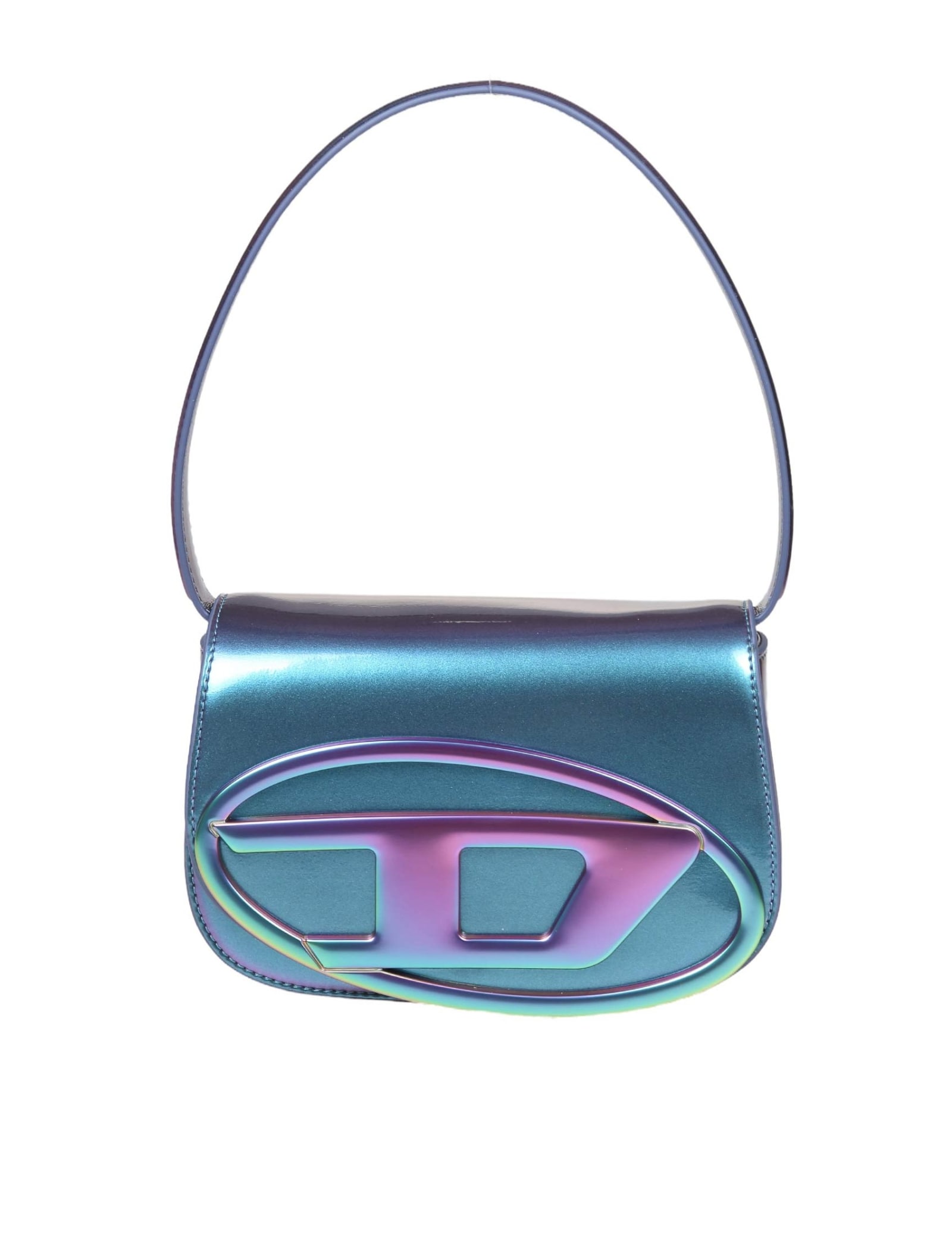 Shop Diesel 1dr Shoulder Bag In Multicolored Iridescent Leather