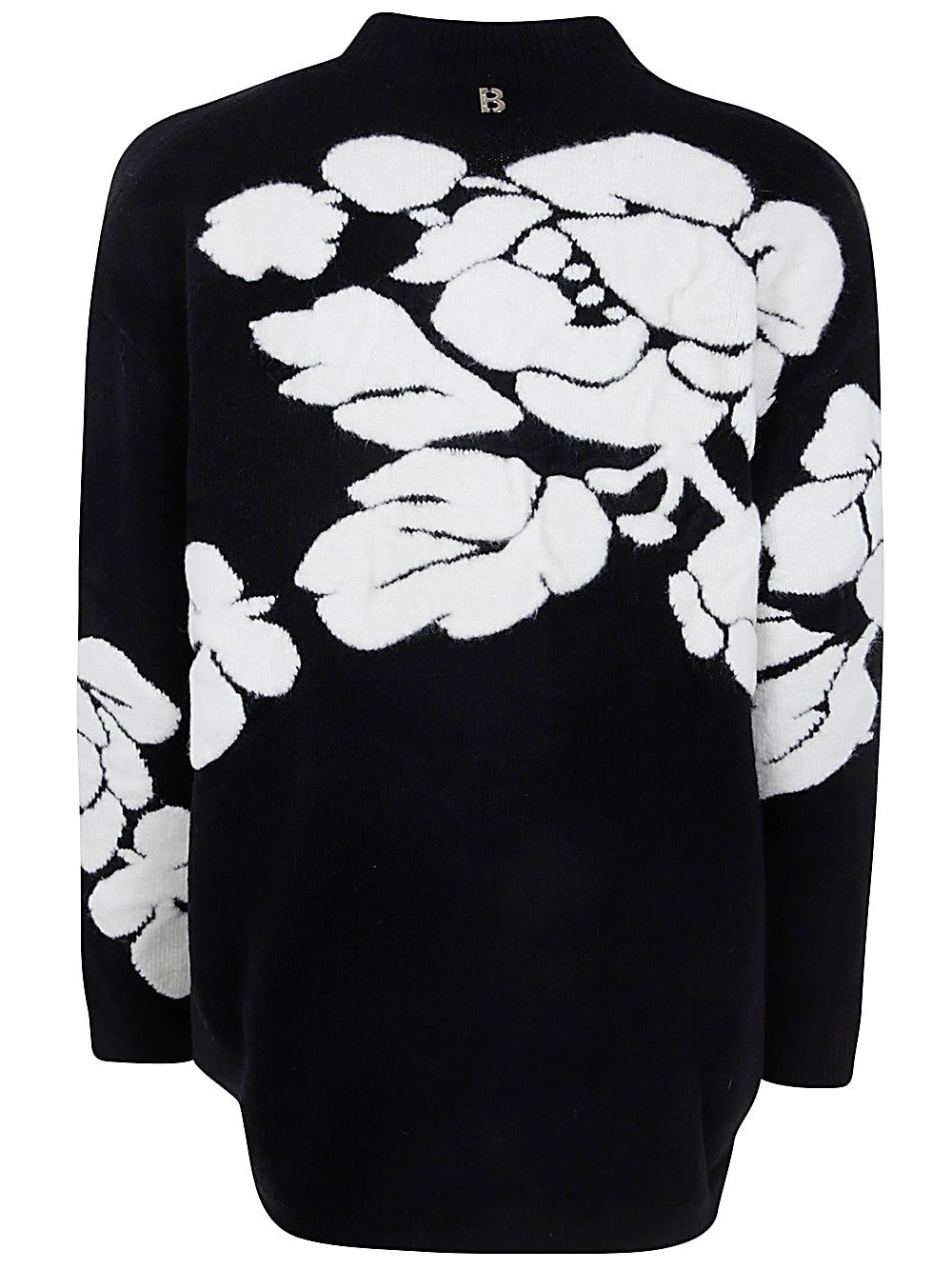 Shop Blugirl Embroidered Roses Cardigan In Black Chalk