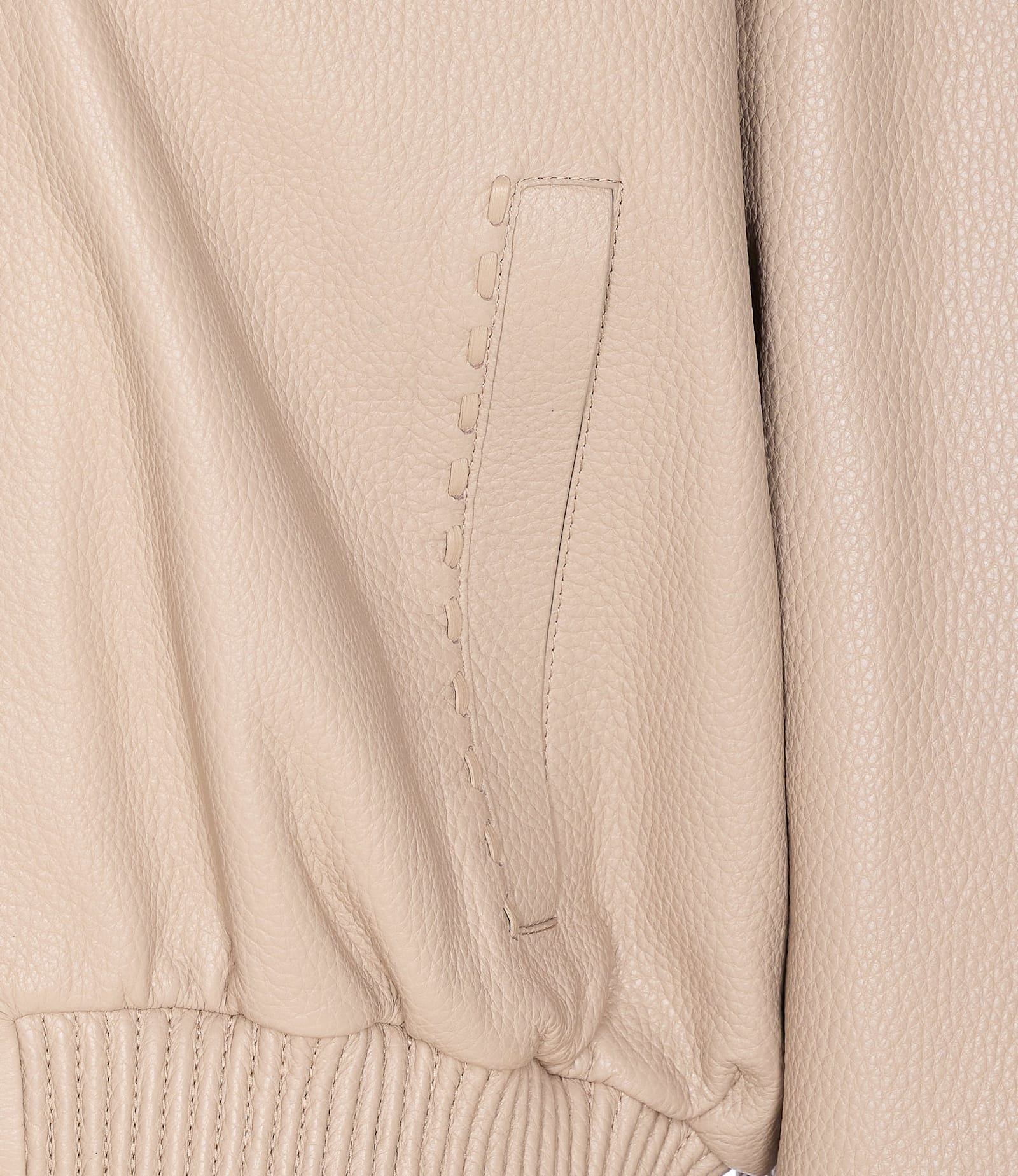 Fendi Leather Jacket With Collared Design And Pockets In Brown