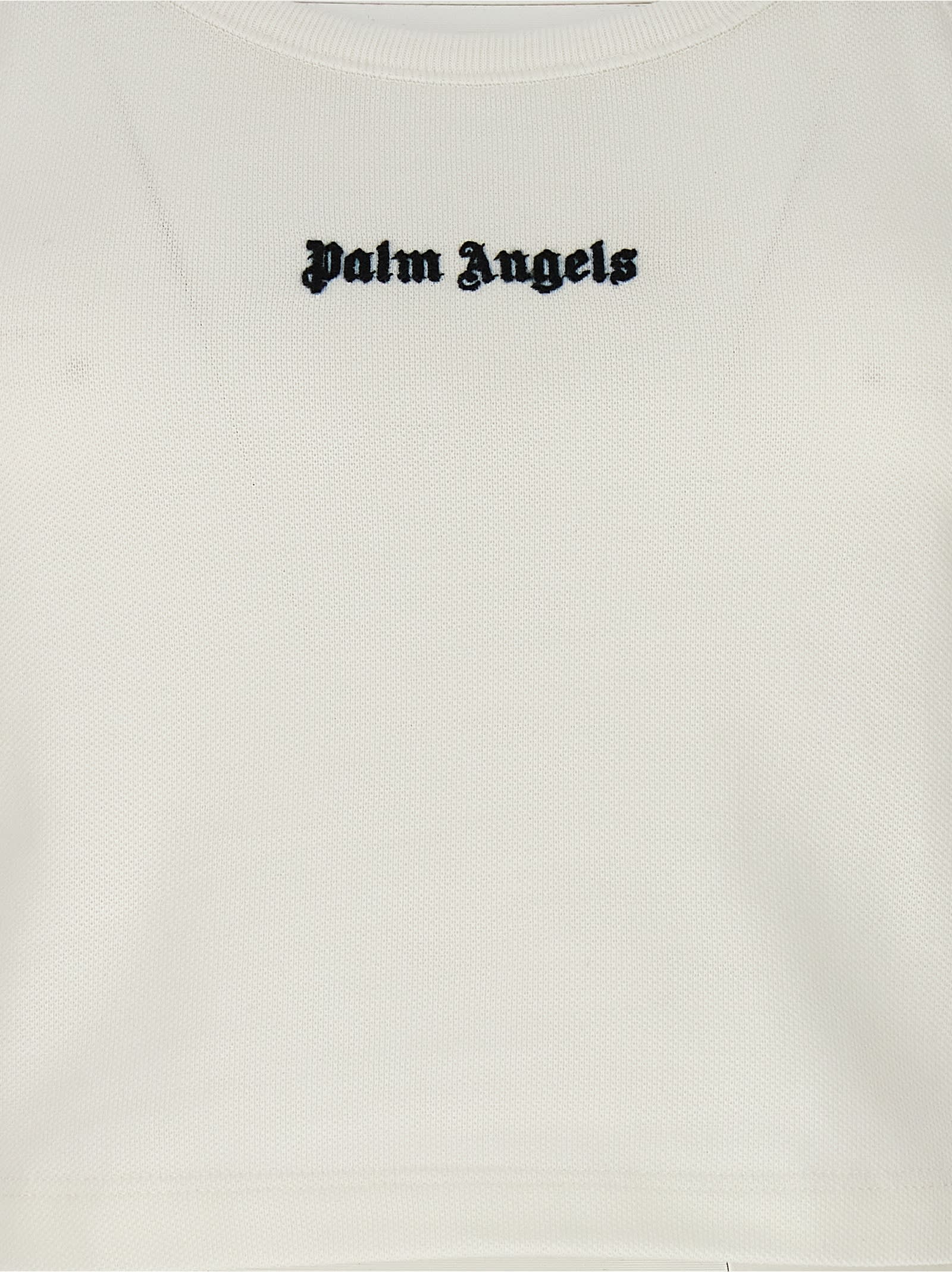 Shop Palm Angels Classic Logo Tank Top In White/black