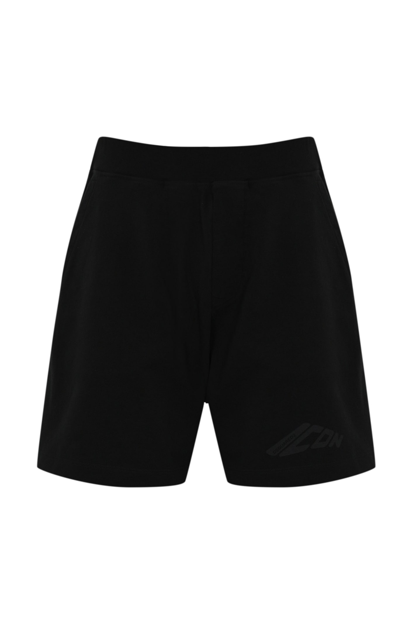 Dsquared2 Bermuda Icon New Generation Big Boxer In Cotton In Black
