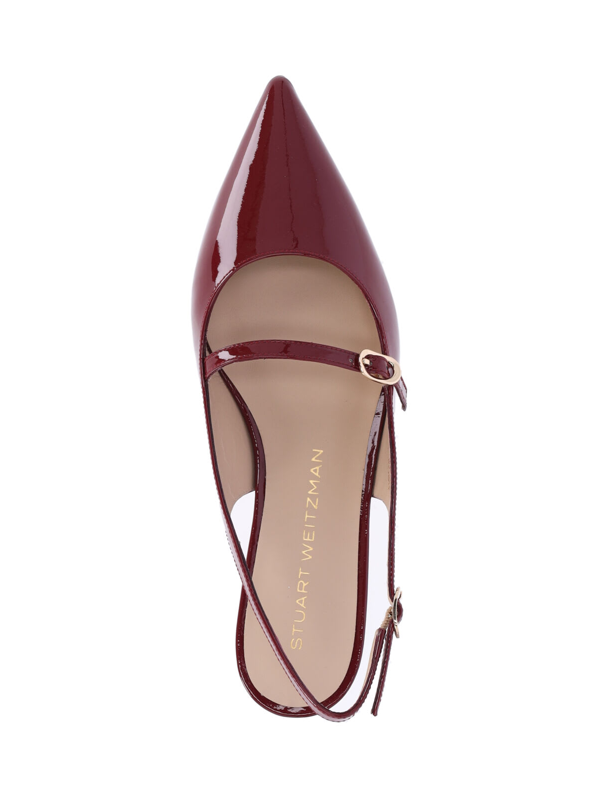 Stuart Weitzman 'emilia' Bordeaux Slingback Sandals With Adjustable Strap Closure In Red