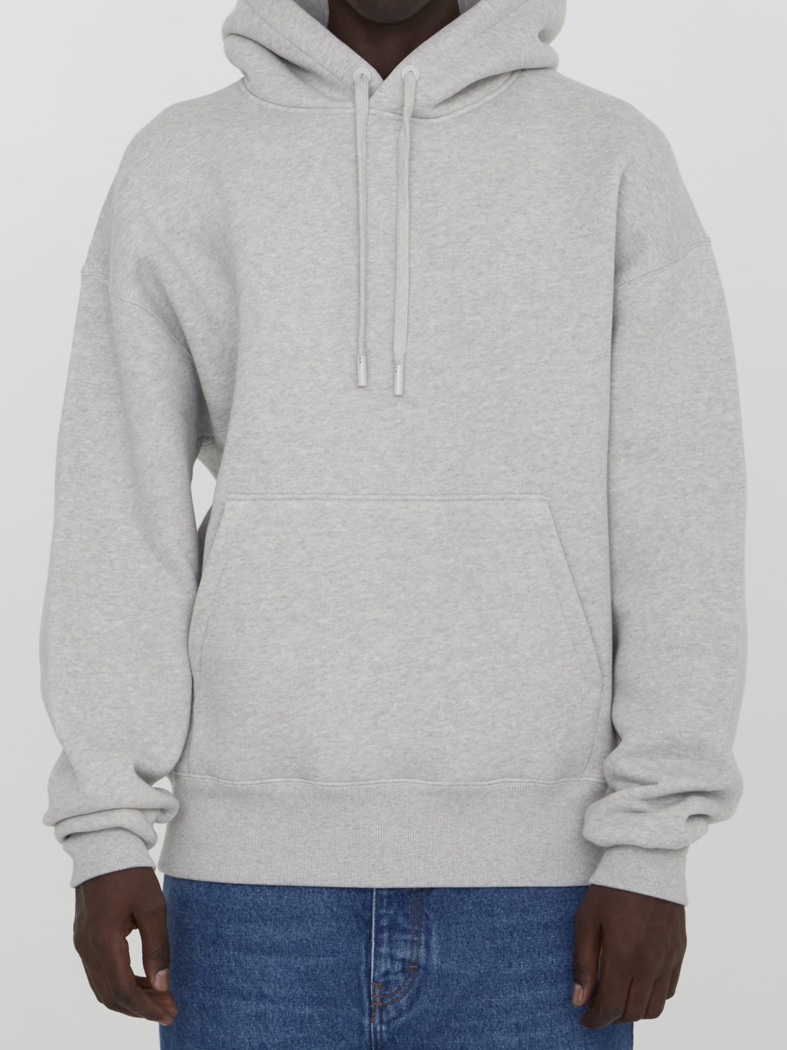 Shop Ami Alexandre Mattiussi Ami De Coeur Hoodie In Grey